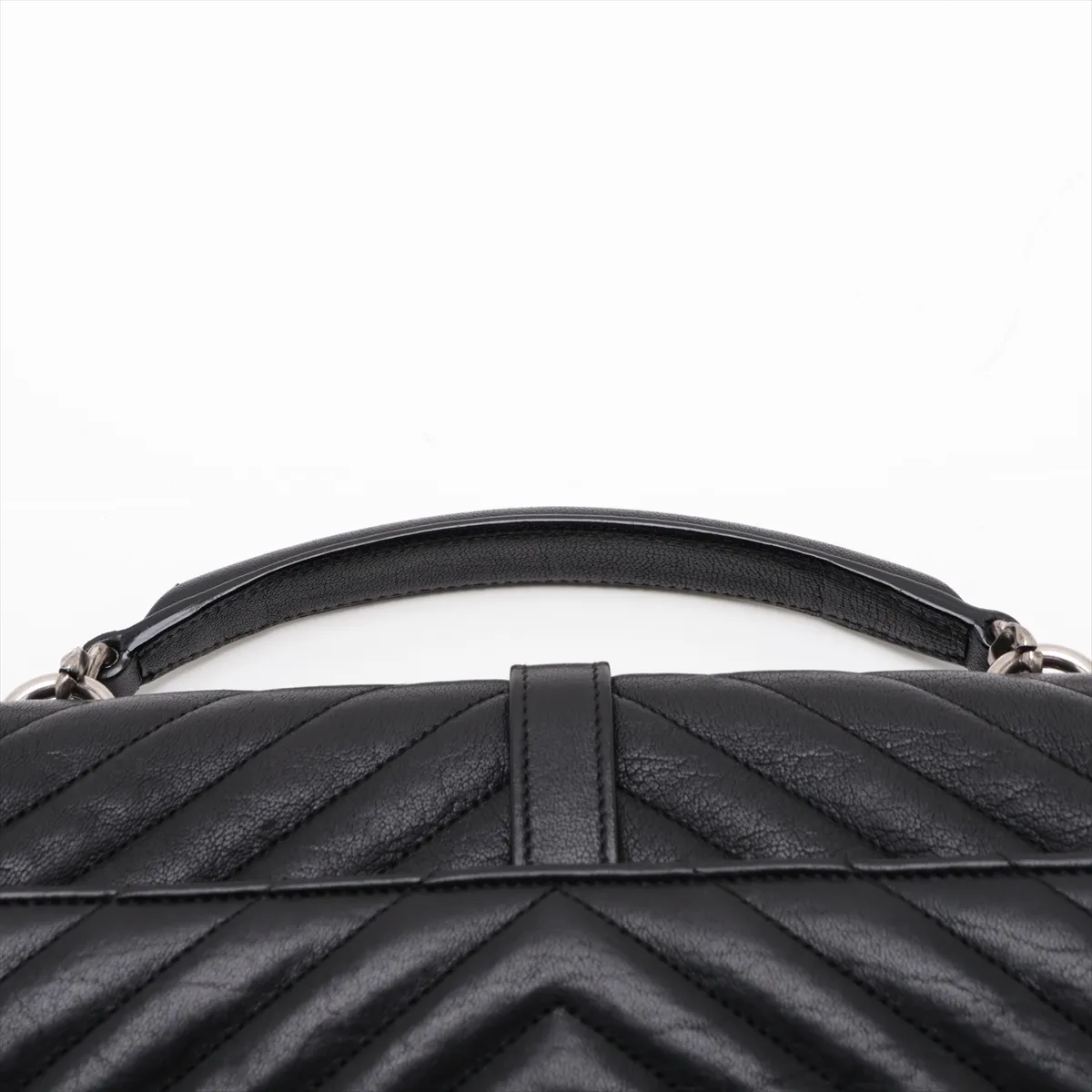 College Leather 2-Way Handbag, Black, 428056 — view 6