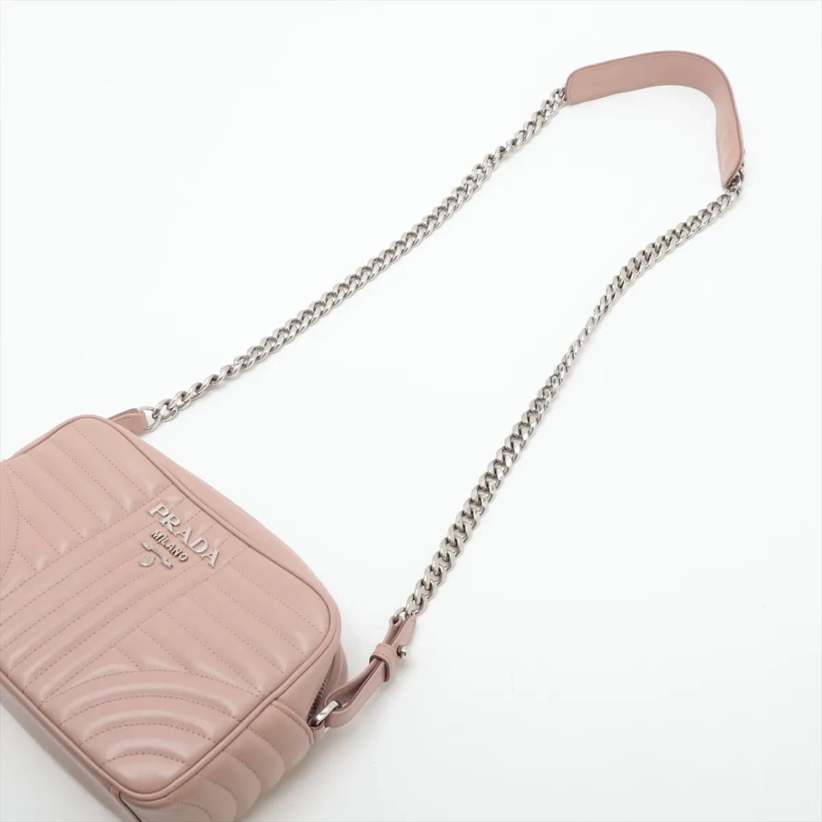 Diagram Leather Chain Shoulder Bag Pink — view 5