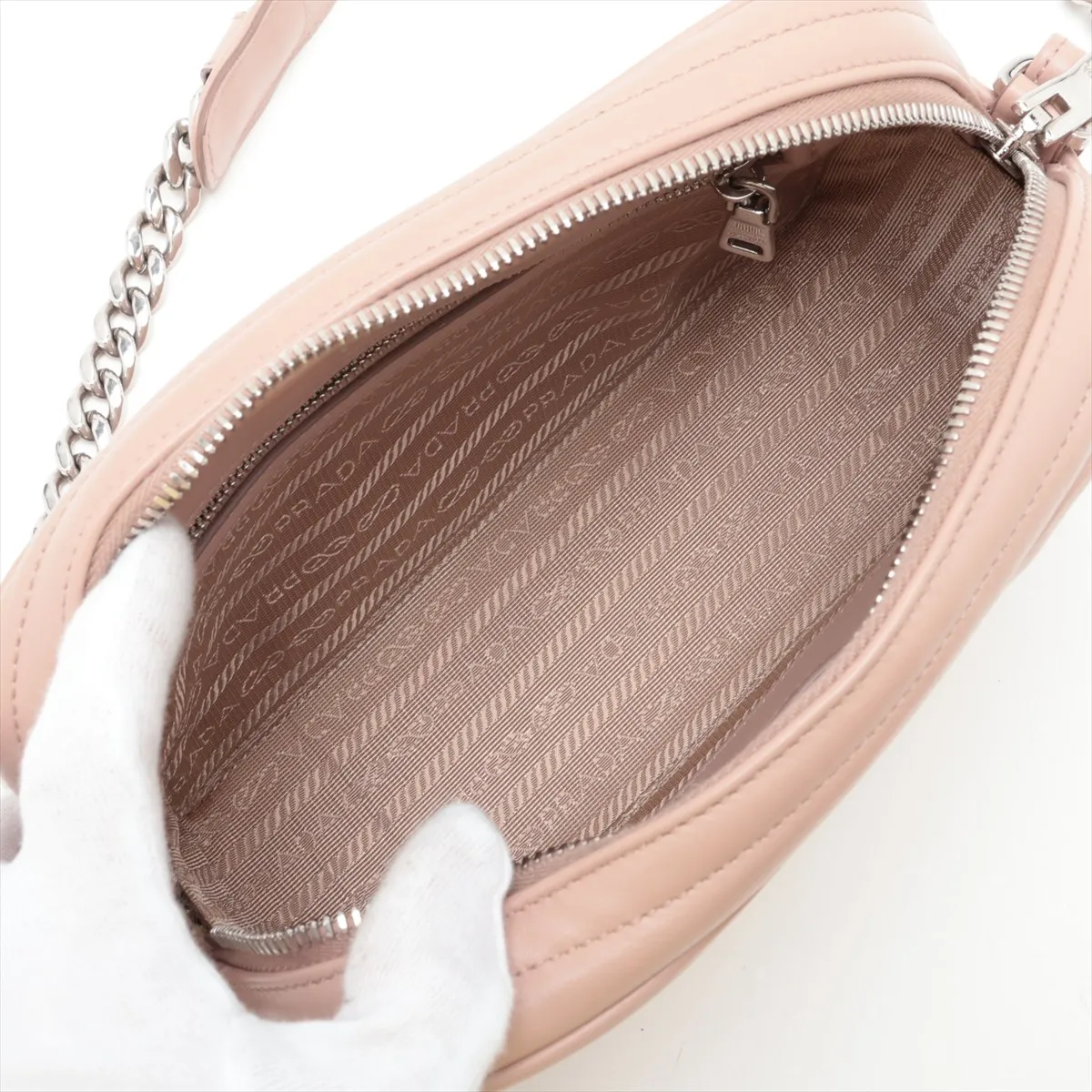 Diagram Leather Chain Shoulder Bag Pink — view 6