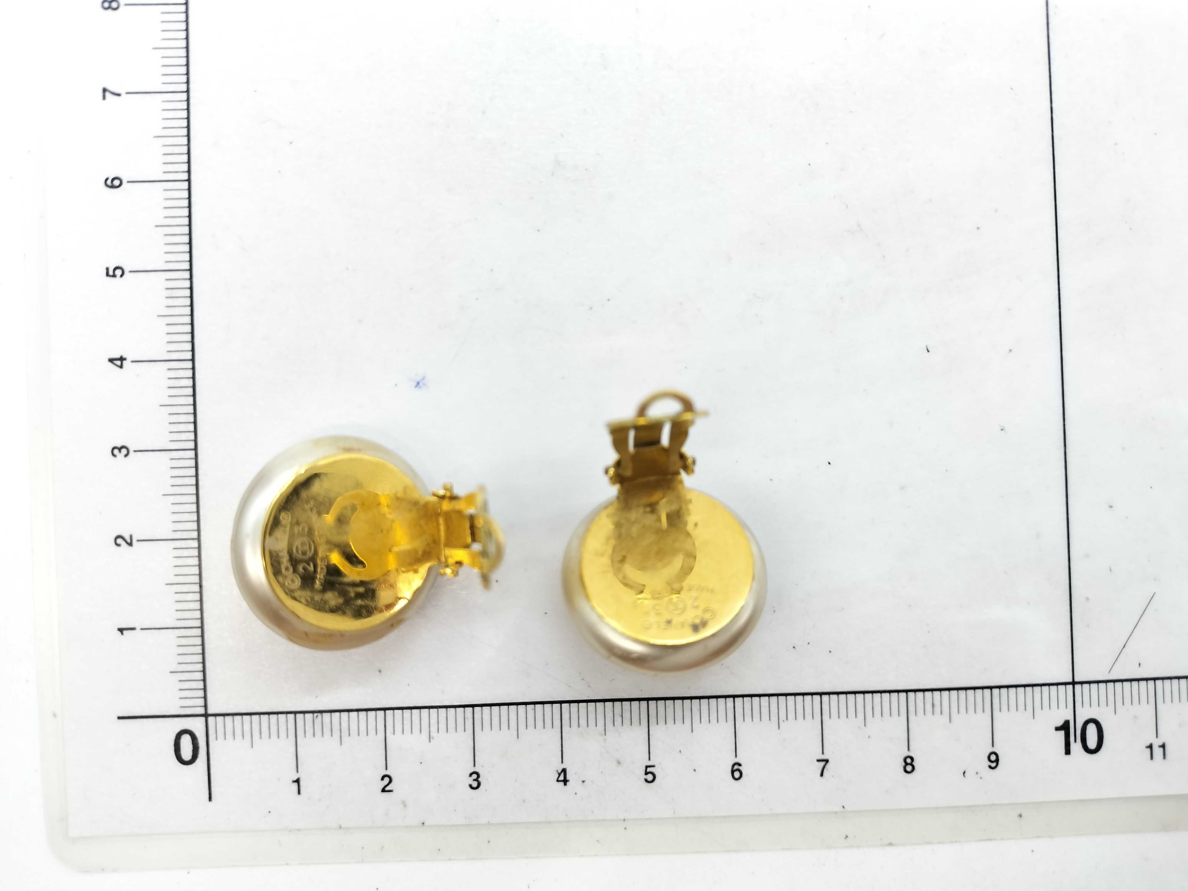 Faux Pearl Coco Mark Gold Earrings (2 & 3) — view 6