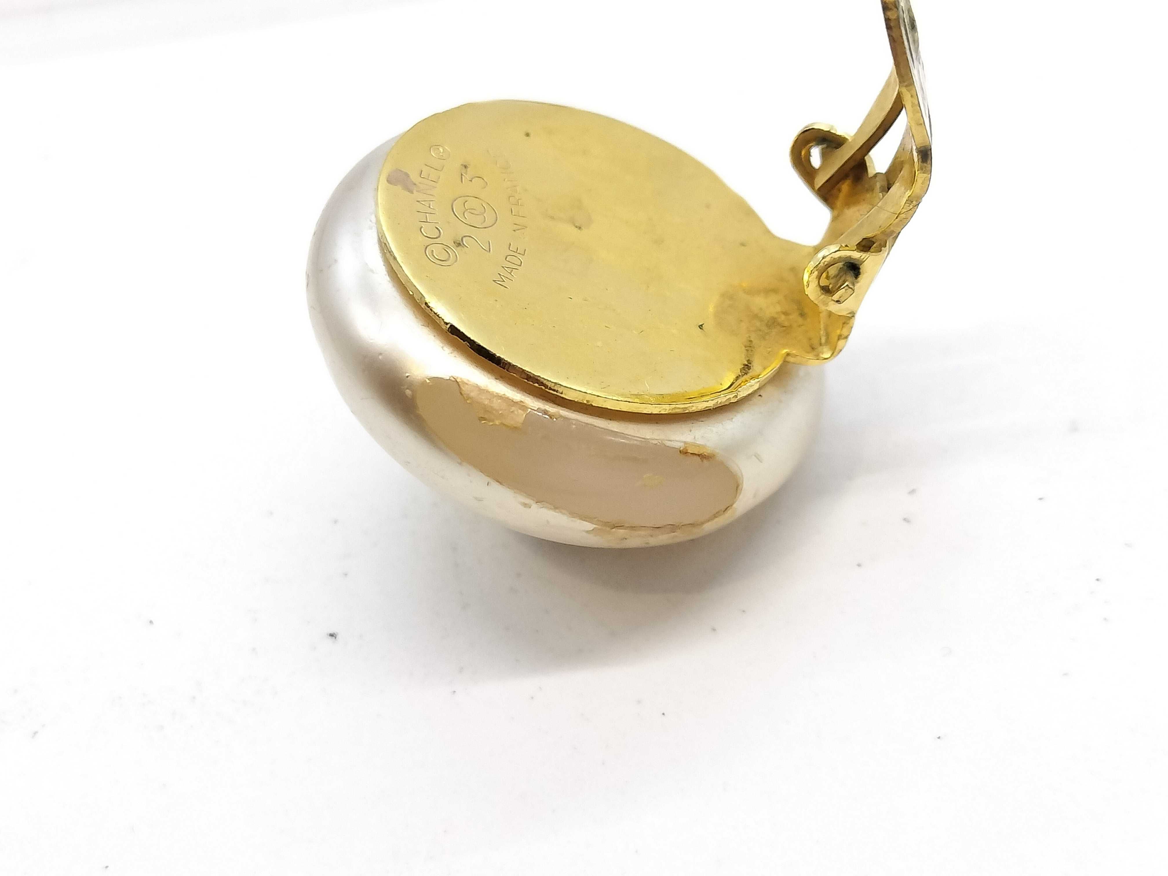 Faux Pearl Coco Mark Gold Earrings (2 & 3) — view 9