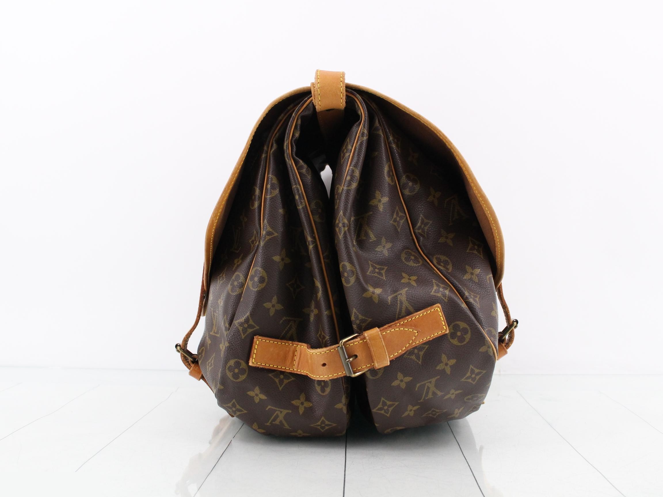 Saumur 43 Monogram Brown Shoulder Bag — view 3
