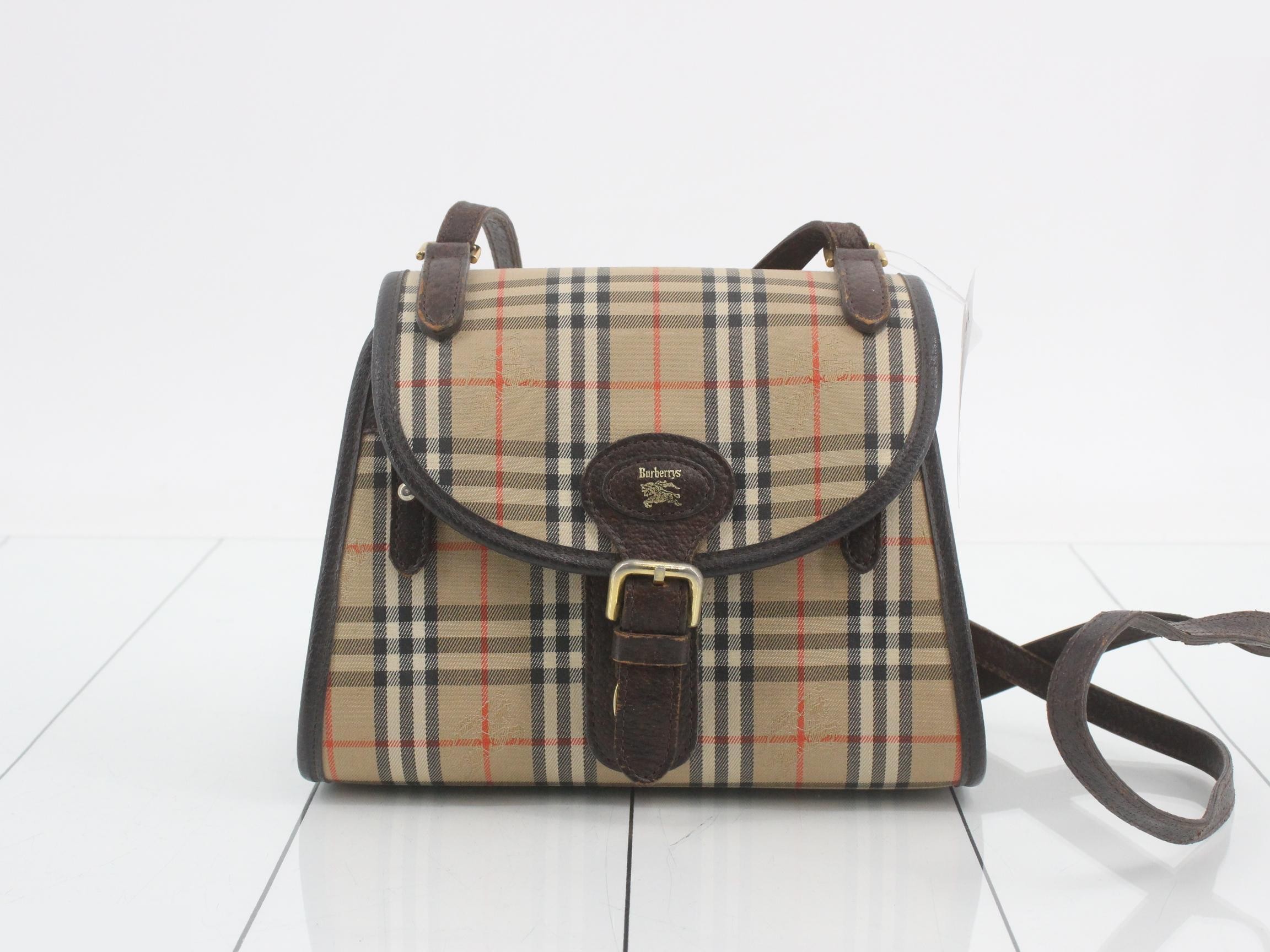 Burberrys Shoulder Bag, Canvas, Beige Check