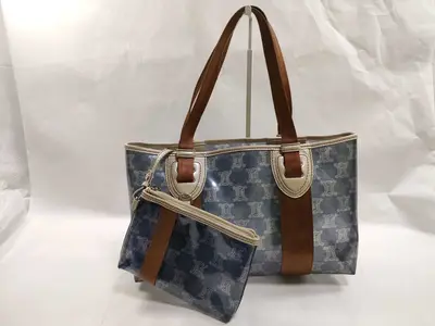 Paris Macadam Vinyl Handbag with Pouch