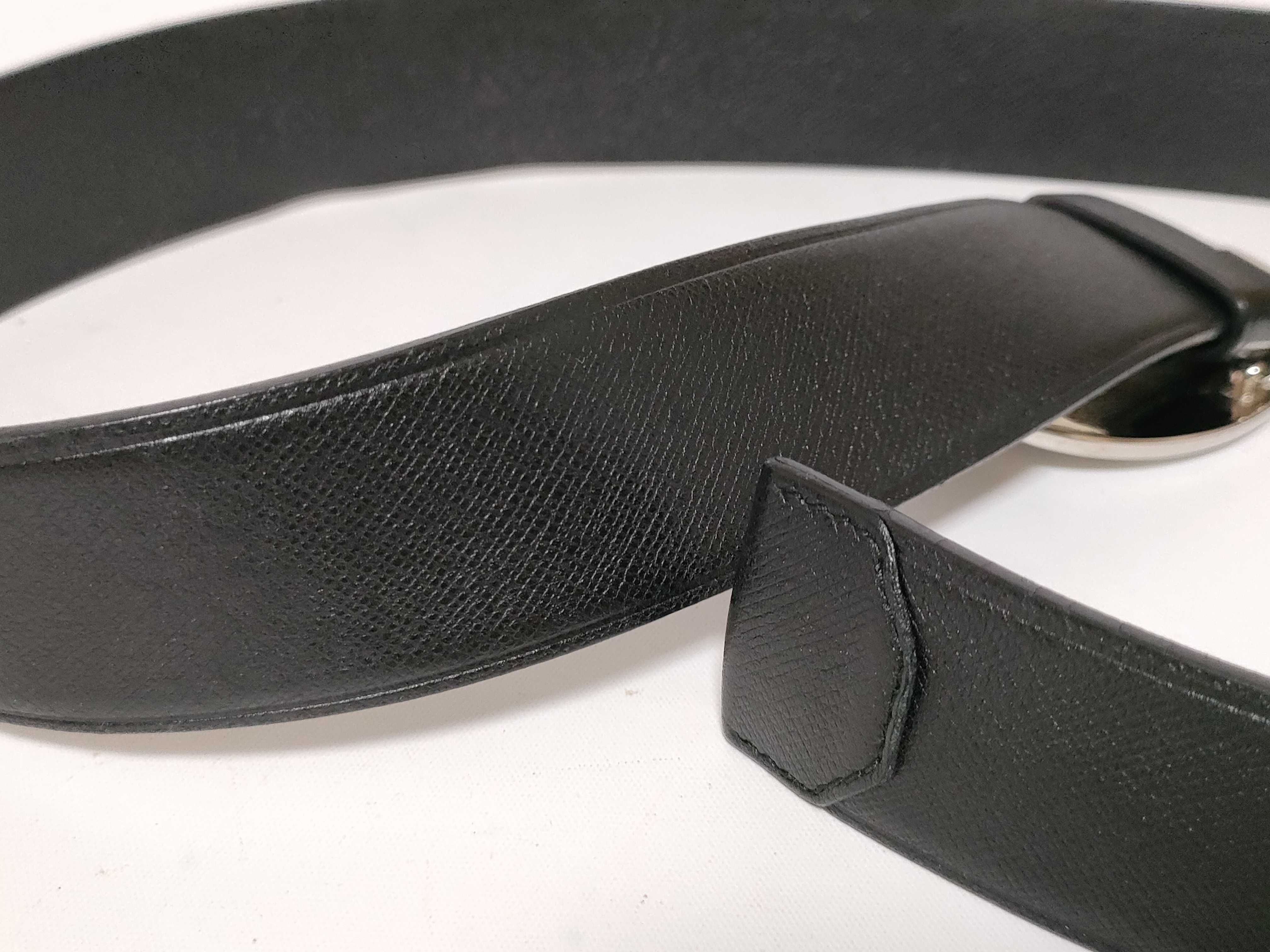 Oval Logo Buckle Belt, Silver & Black Belt — view 10