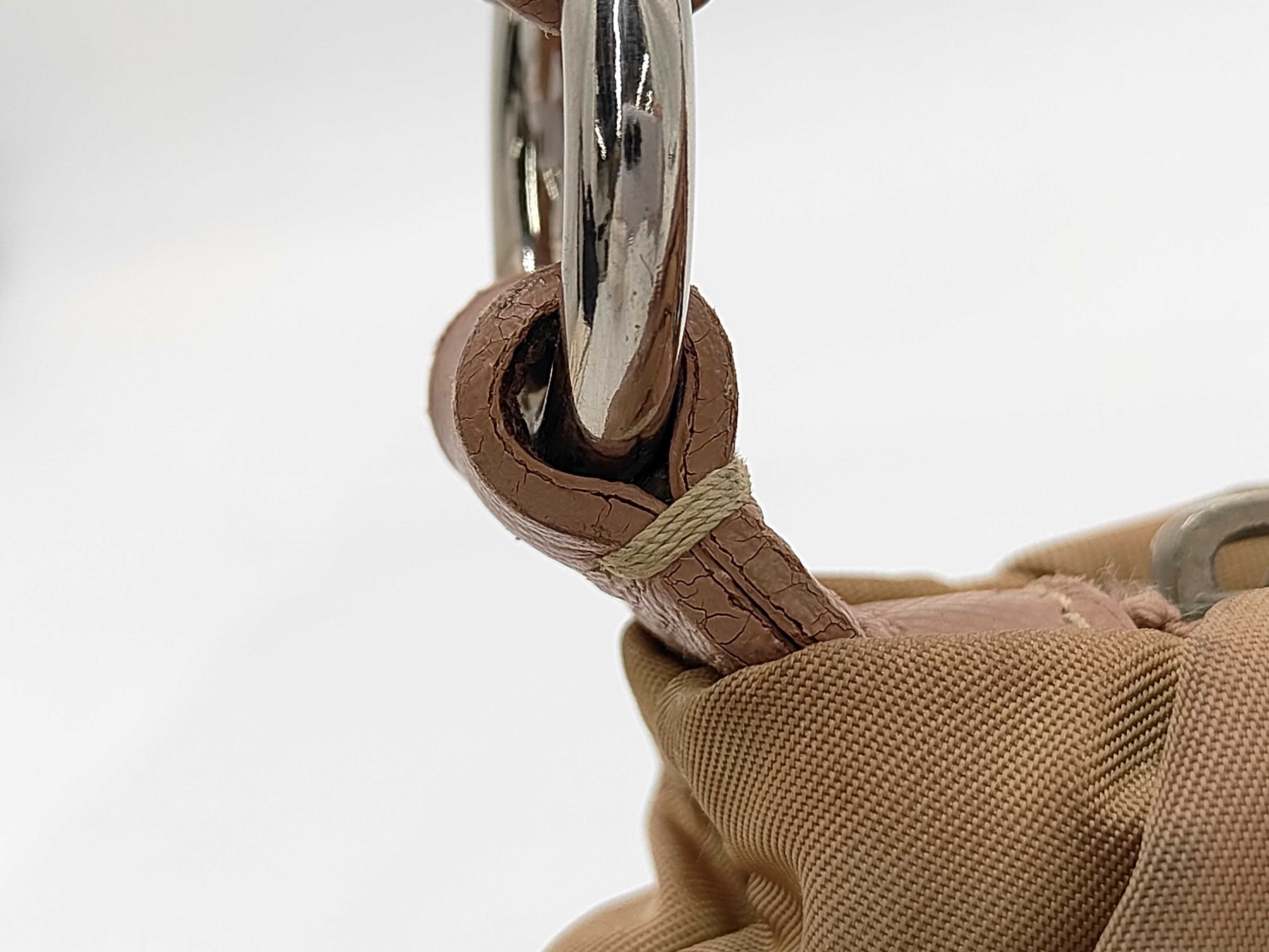 Nylon One-Shoulder Bag, Nylon Patchwork, Beige Shoulder Bag — view 3