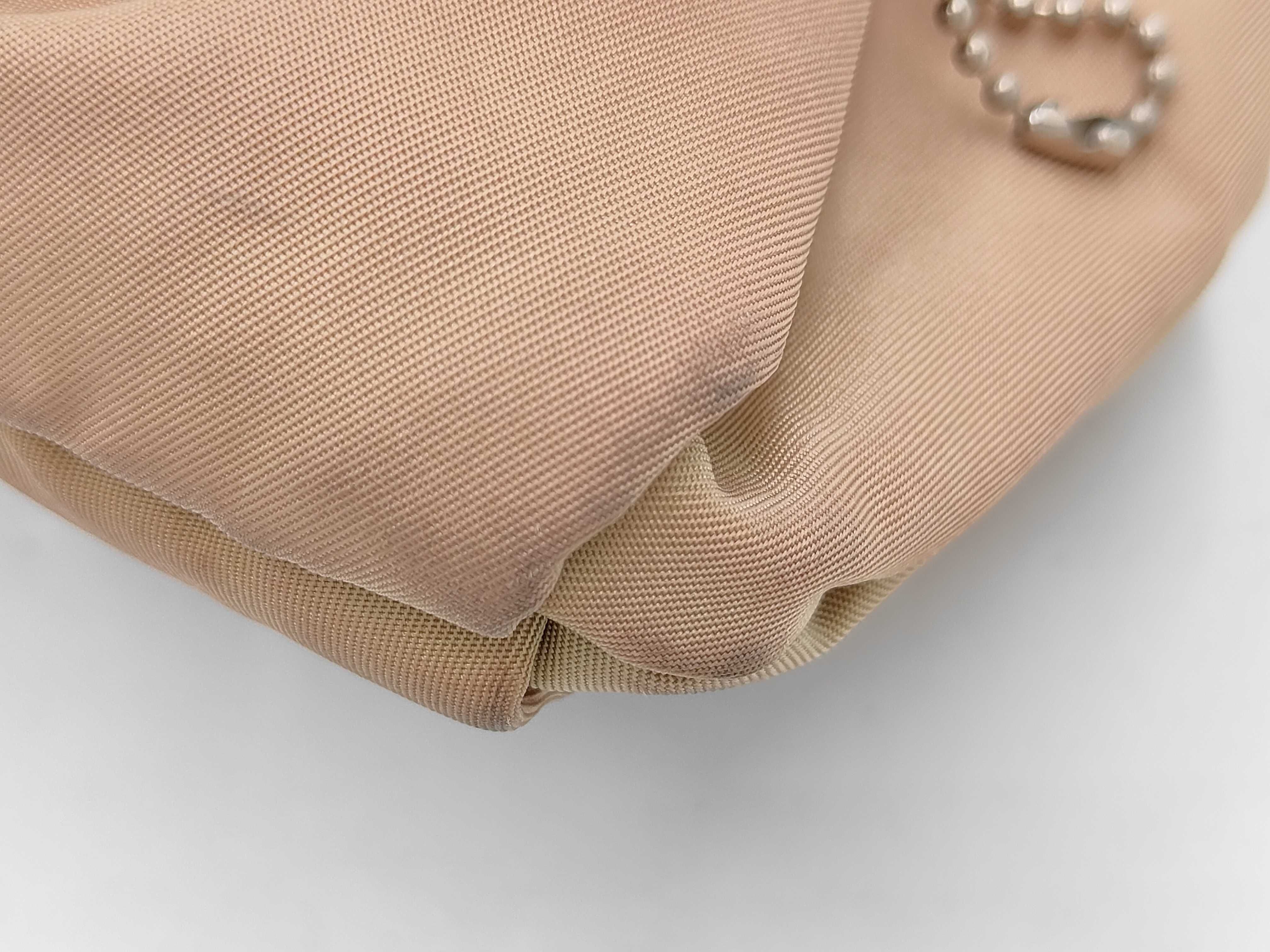 Nylon One-Shoulder Bag, Nylon Patchwork, Beige Shoulder Bag — view 7