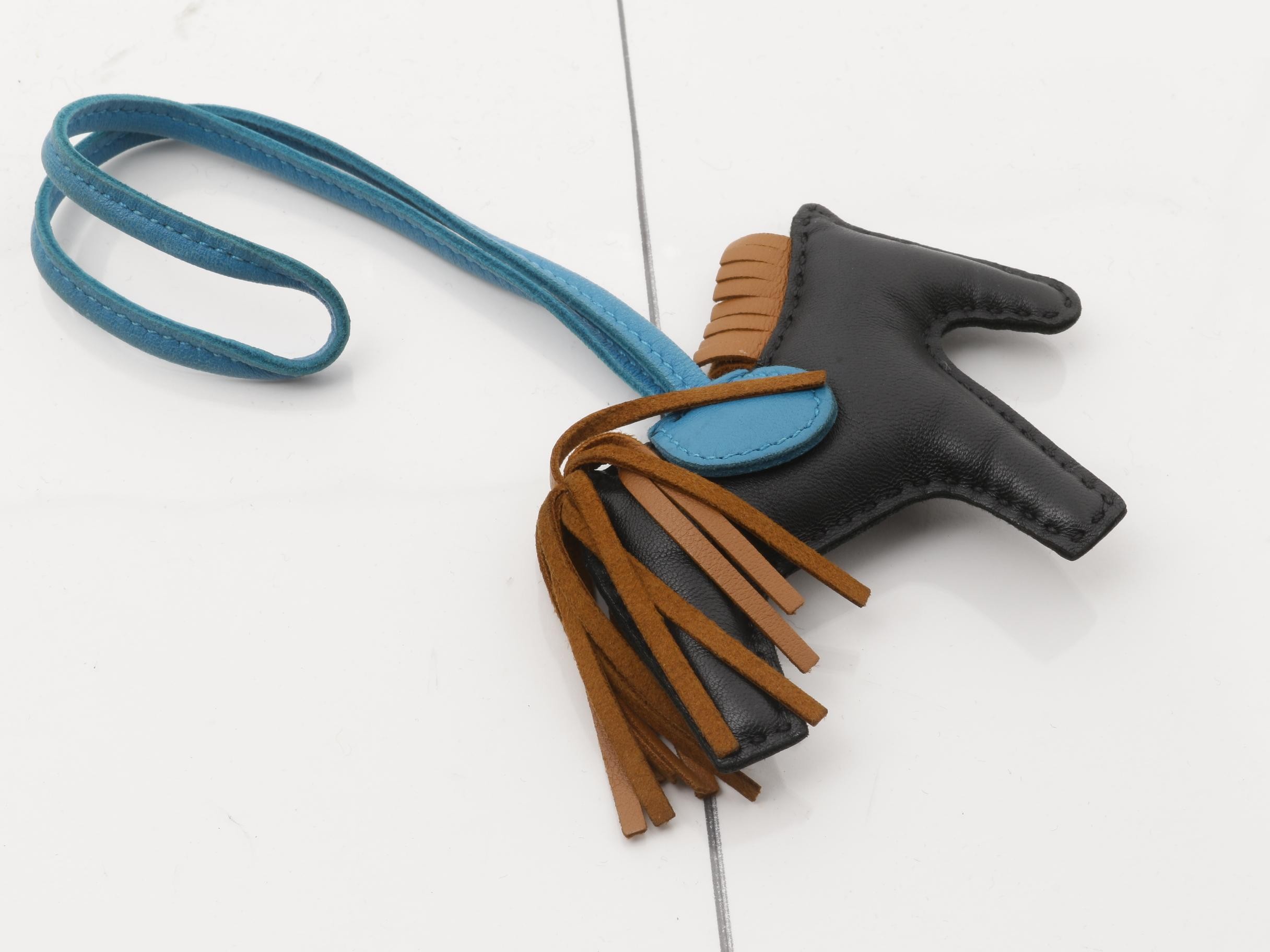 Rodeo Leather Bag Charm, Y Stamp — view 2