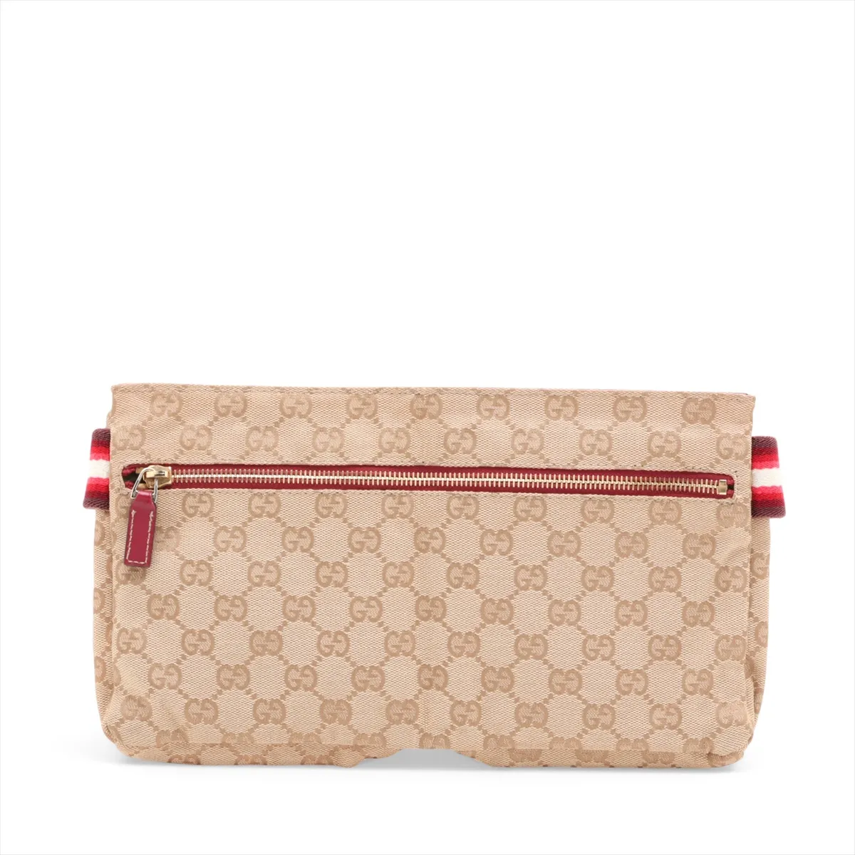 GG Canvas Leather Body Bag, Beige x Red, 28566 — view 2