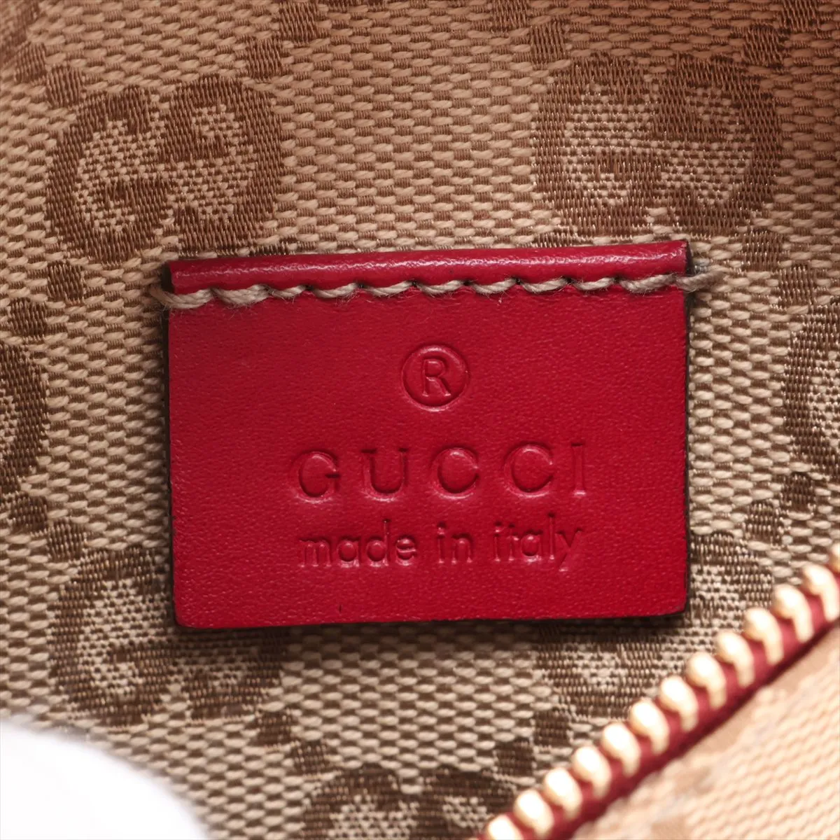 GG Canvas Leather Body Bag, Beige x Red, 28566 — view 9