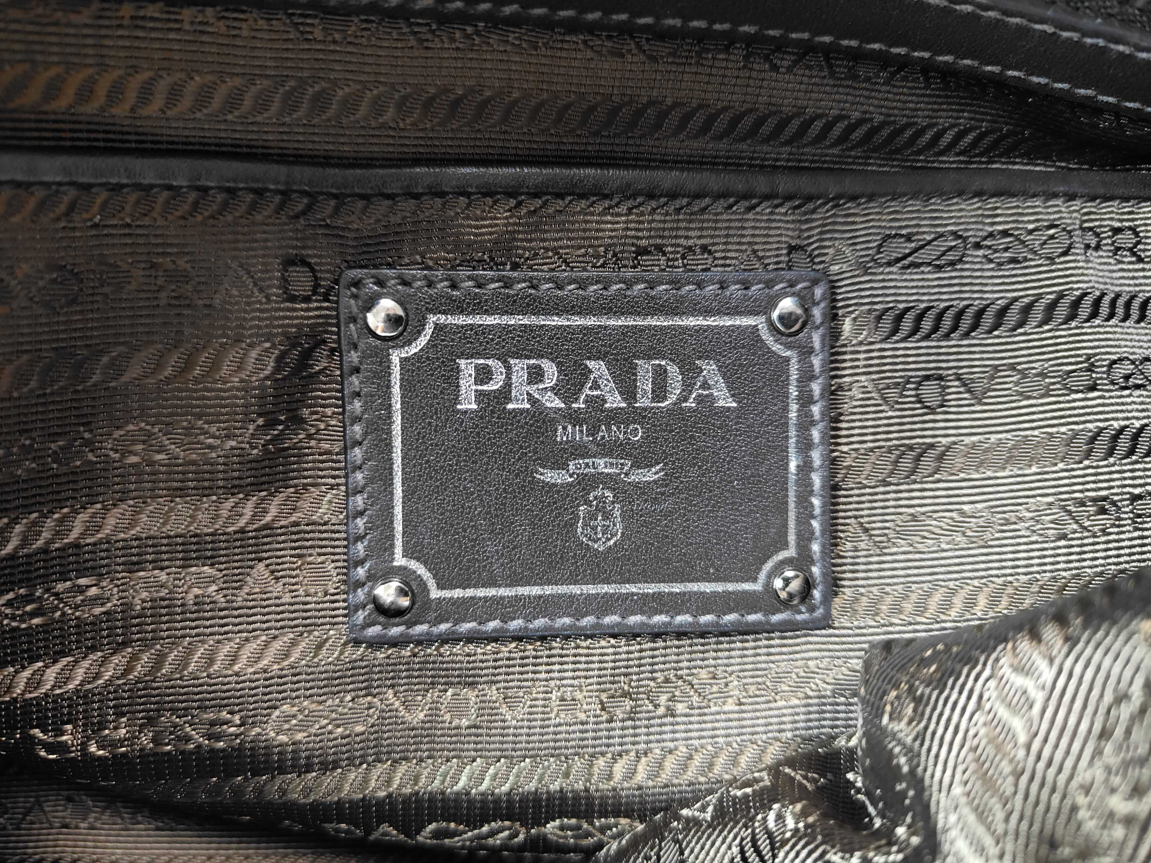 Nylon Prada Tessuto Nylon Handbag Tote Bag Women's Green Brown Tote Bag — view 11