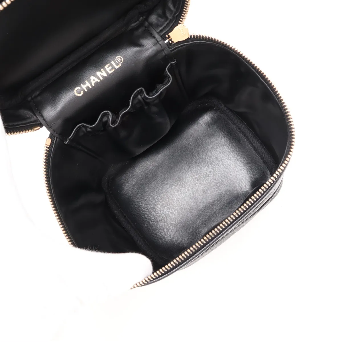 Coco Mark Caviar Skin Vanity Bag, Black with Gold Hardware, 5044822, Series 5 — view 7