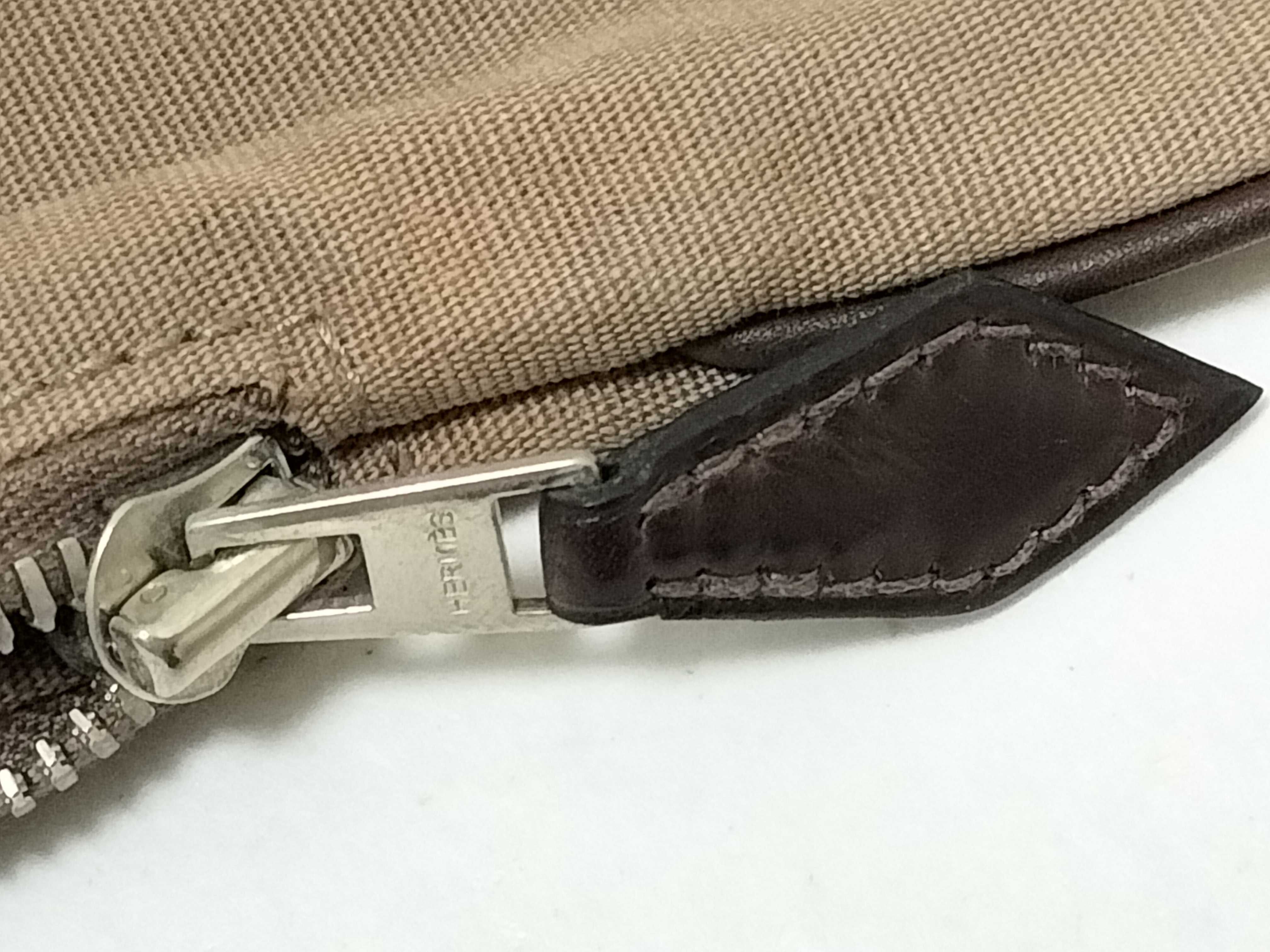 Edit 42 Toile H x Leather Brown Silver Hardware N:2010 Handbag — view 15