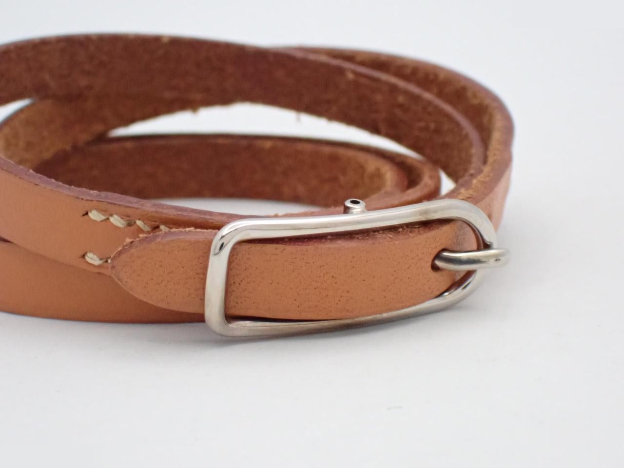 Api Leather Brown Silver Hardware Bracelet — view 3