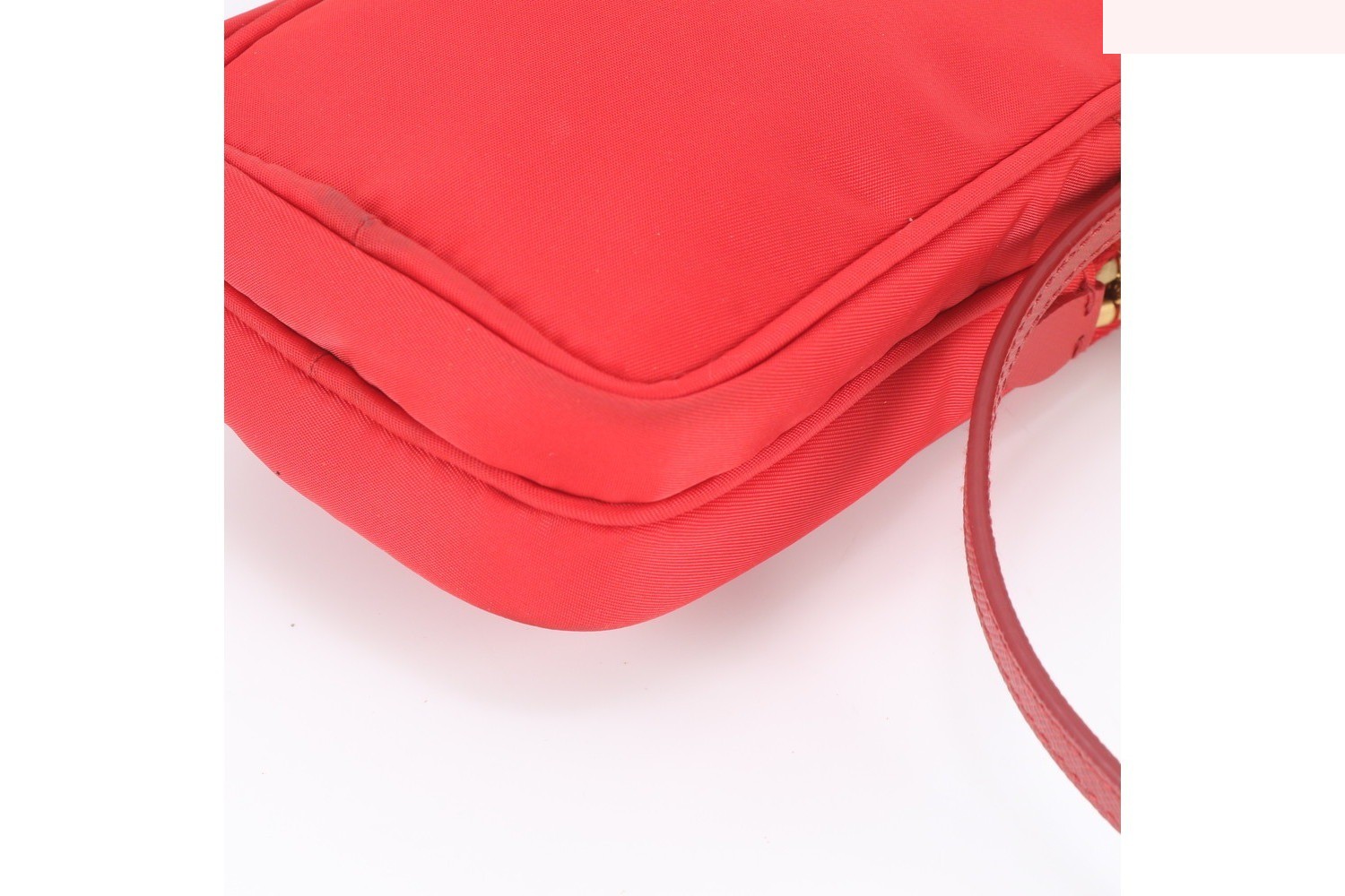 Tessuto Nylon Triangle Logo Leather Shoulder Bag — view 5