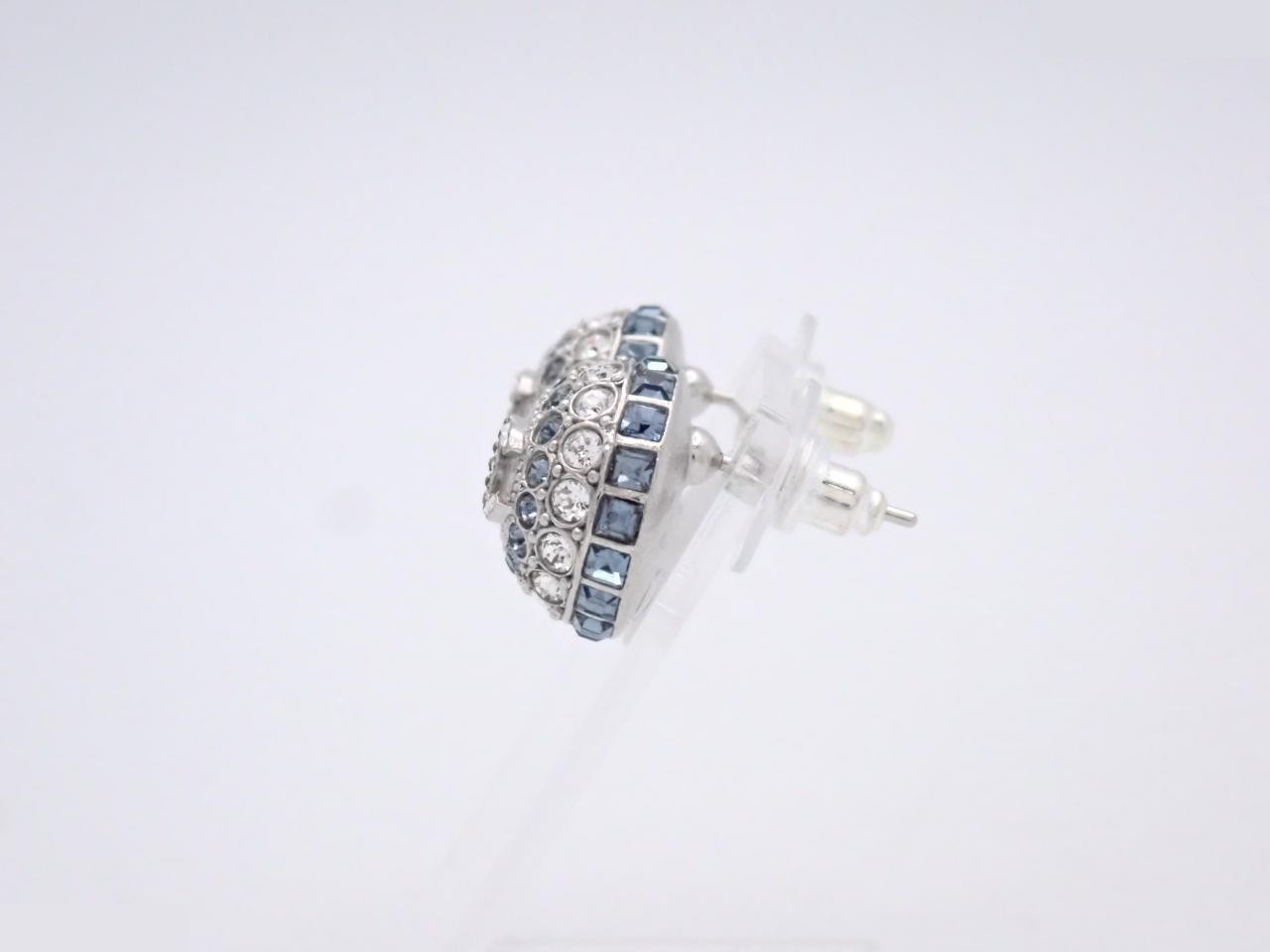 Earrings with Coco Mark design and colored stones — view 3