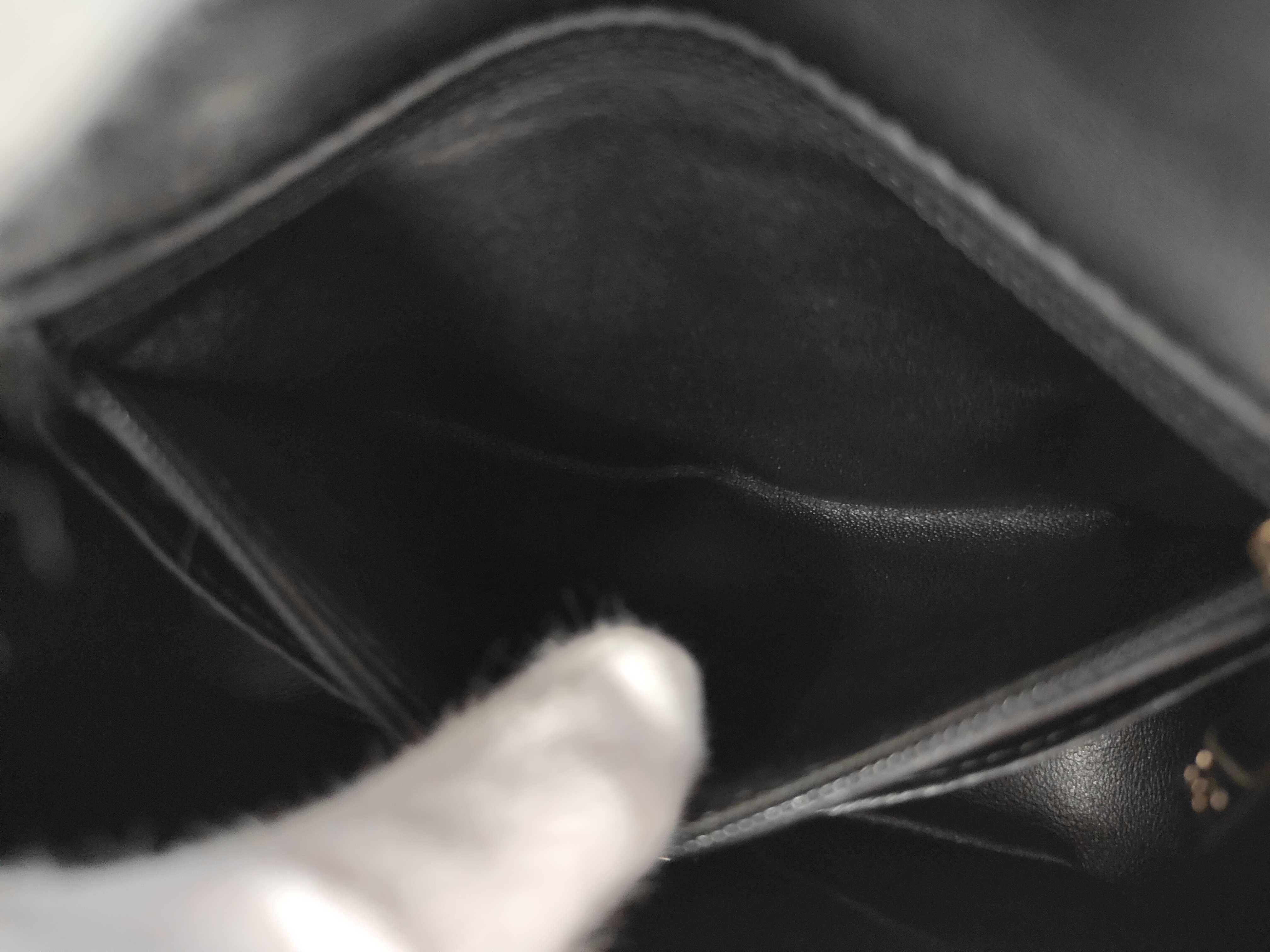 Mini Matelassé Chain Shoulder Bag, Black Lambskin, Gold Hardware. — view 11