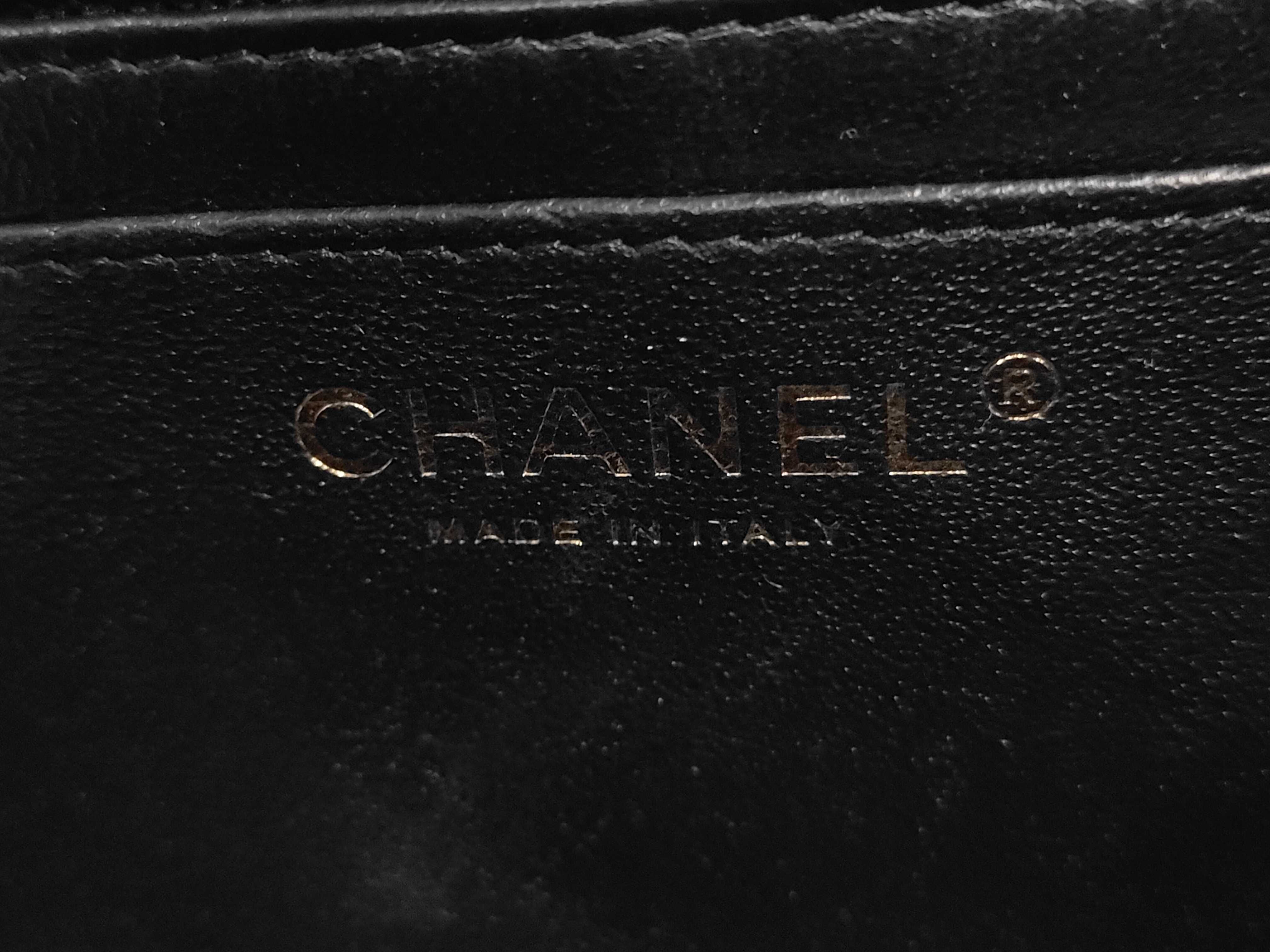 Mini Matelassé Chain Shoulder Bag, Black Lambskin, Gold Hardware. — view 12