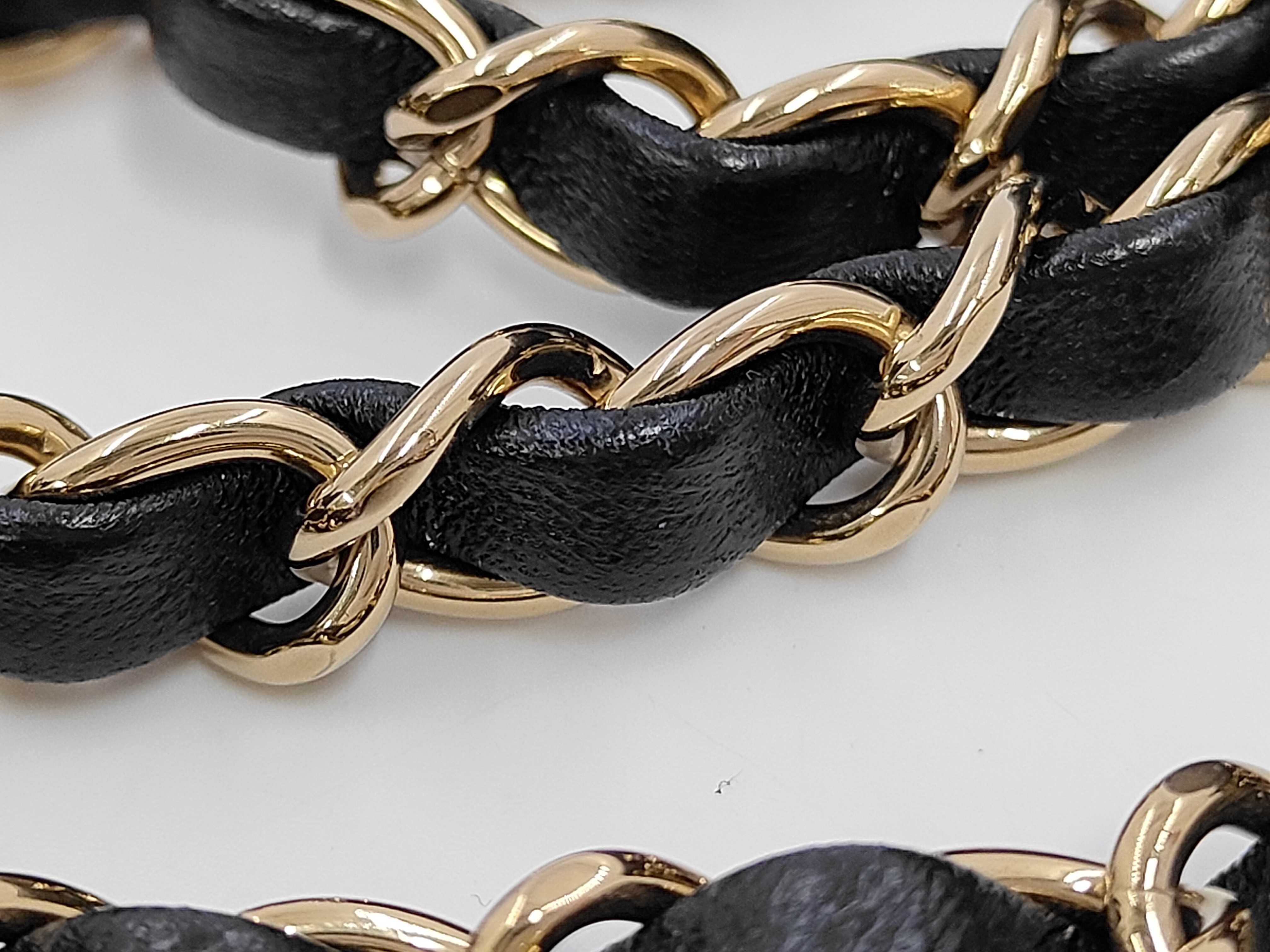 Mini Matelassé Chain Shoulder Bag, Black Lambskin, Gold Hardware. — view 7