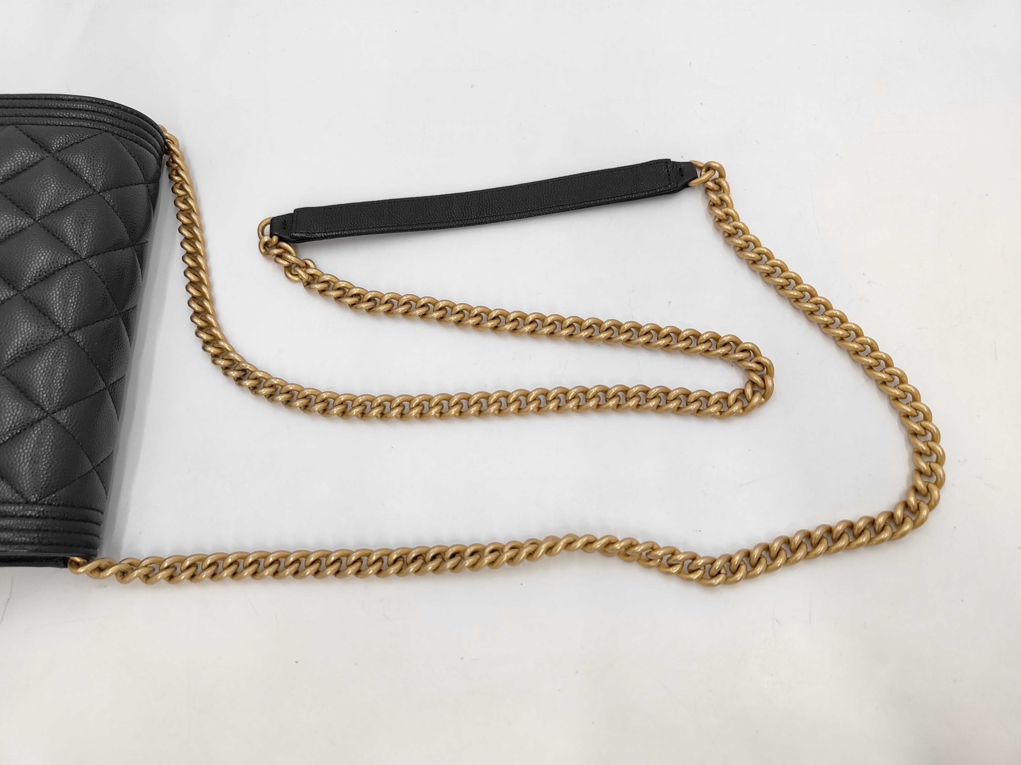 Boy Caviar Skin Chain Wallet, serial number 29 series, with dust bag, card, and sticker, also includes a shoulder bag. — view 5