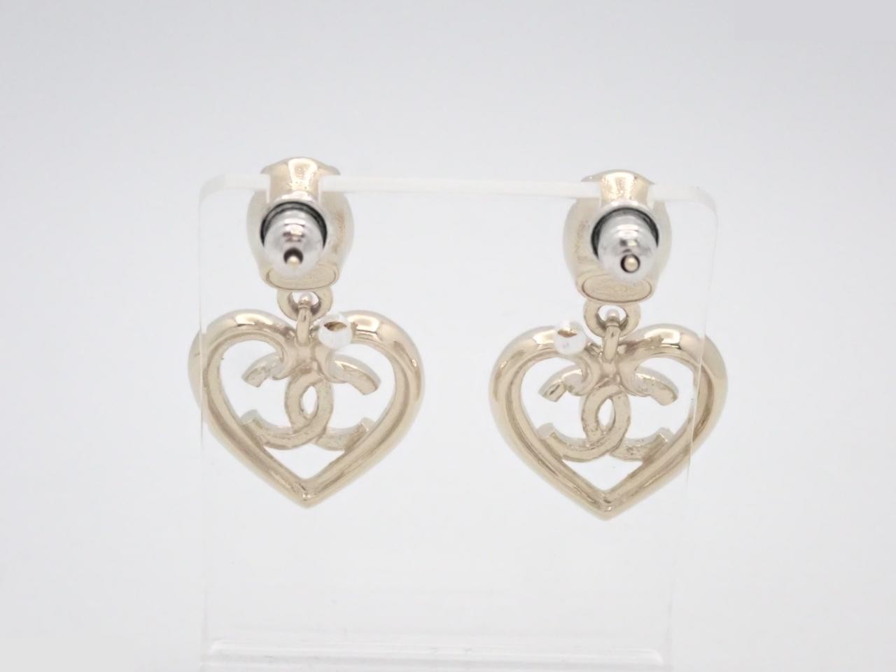 Coco Mark Heart Rhinestone Earrings GP C23C — view 2