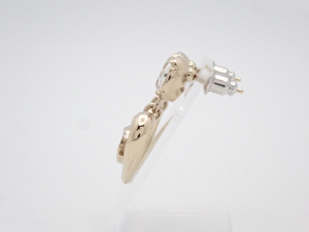 Coco Mark Heart Rhinestone Earrings GP C23C — view 3