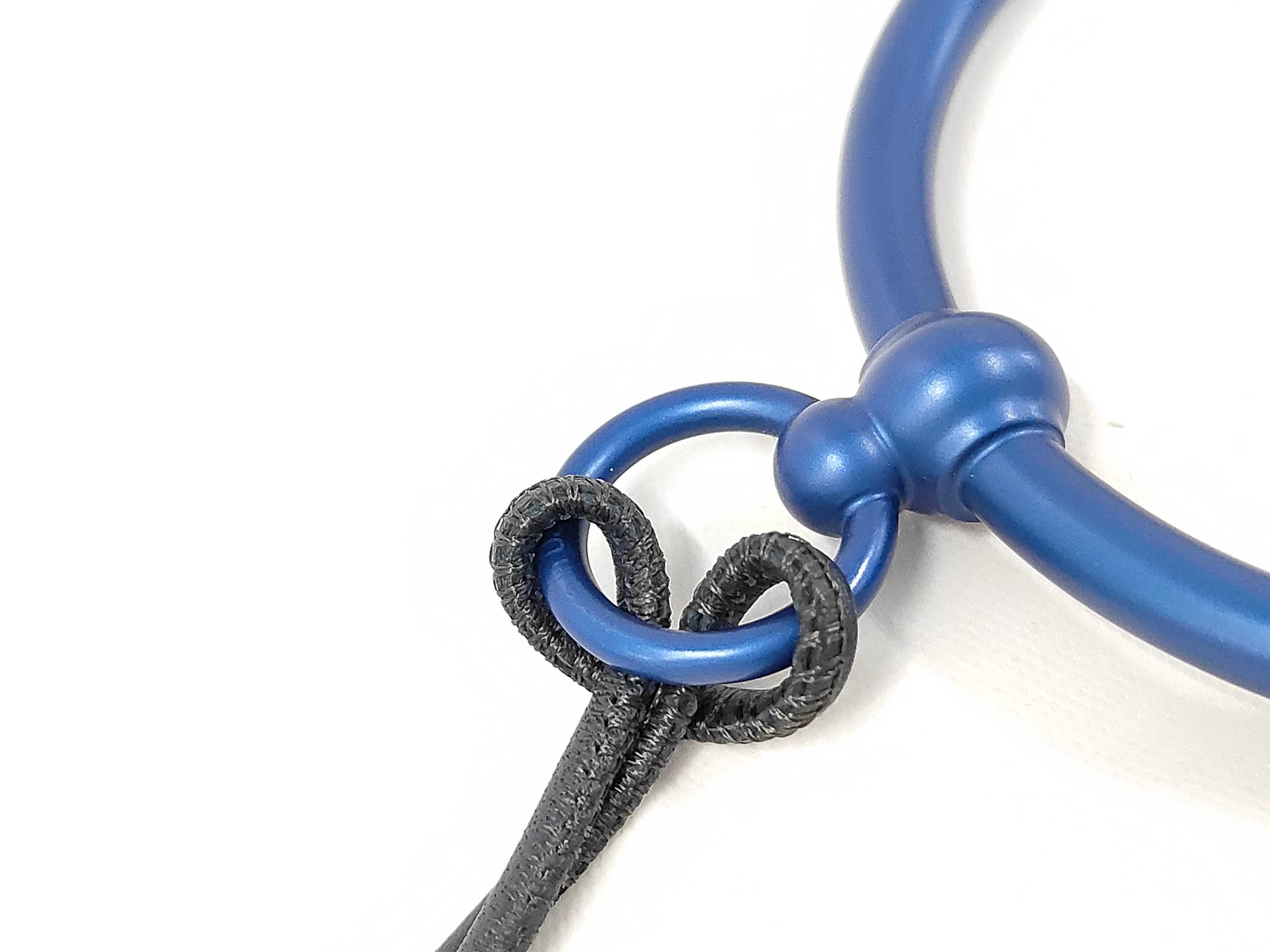 Loop Grand Necklace, Black with Blue Hardware, Hermes Necklace — view 4