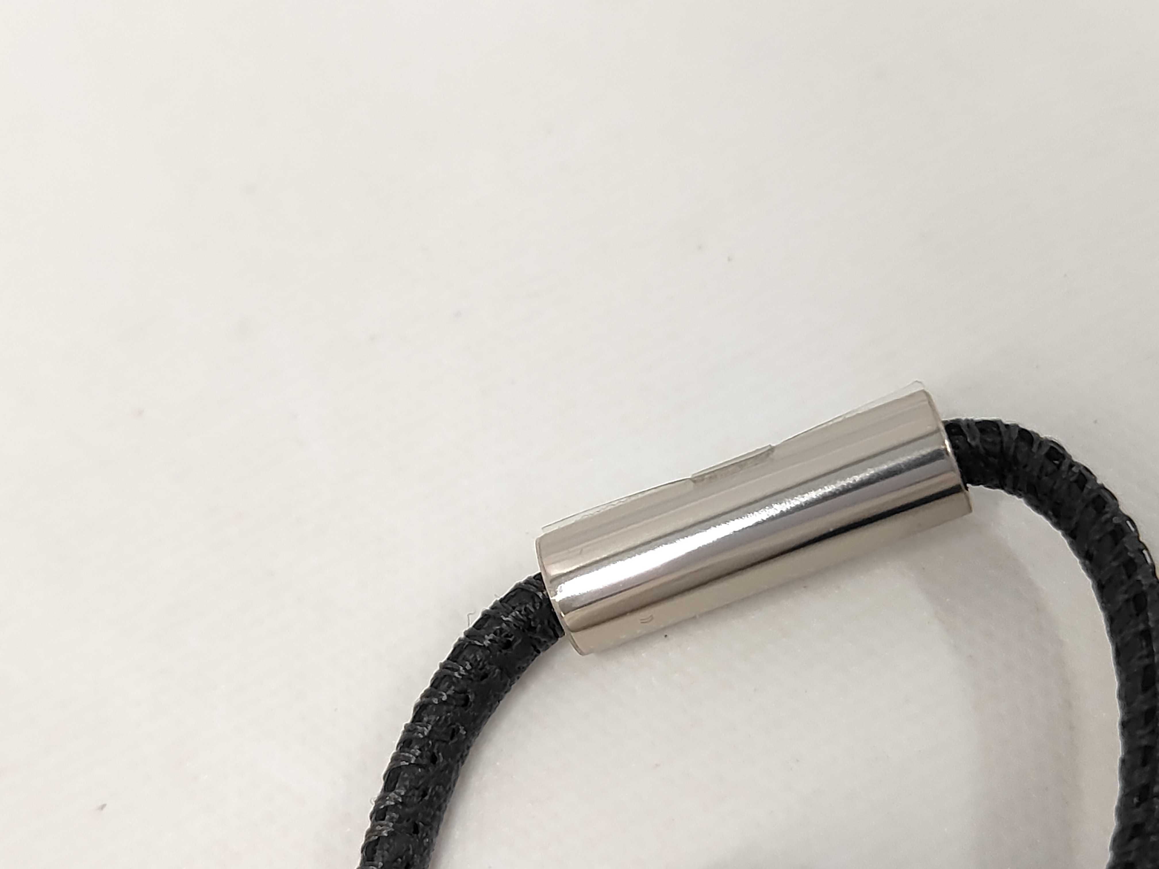 Loop Grand Necklace, Black with Blue Hardware, Hermes Necklace — view 7
