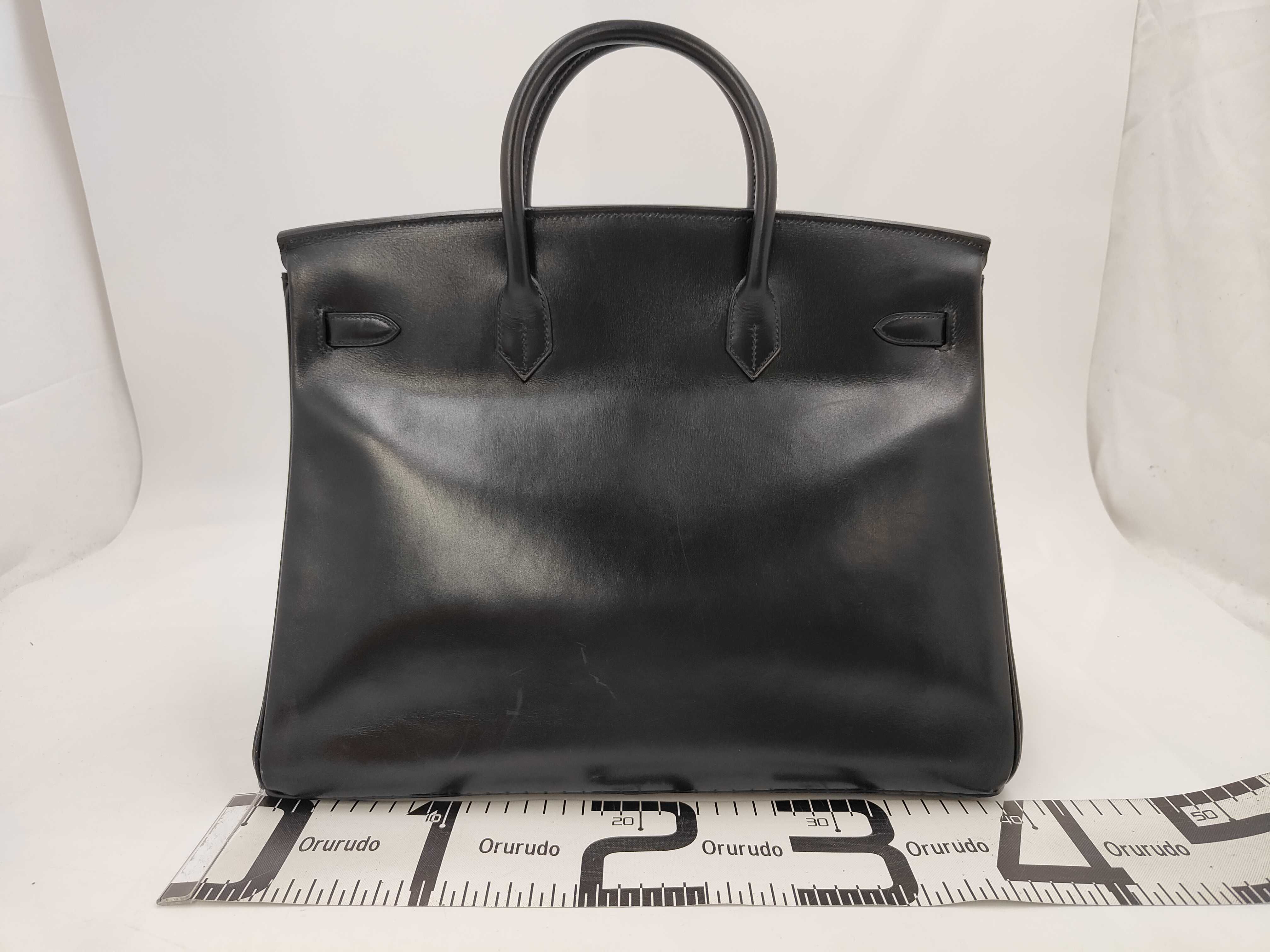 Birkin 40 Box Calf Black Gold Hardware Y Handbag — view 2