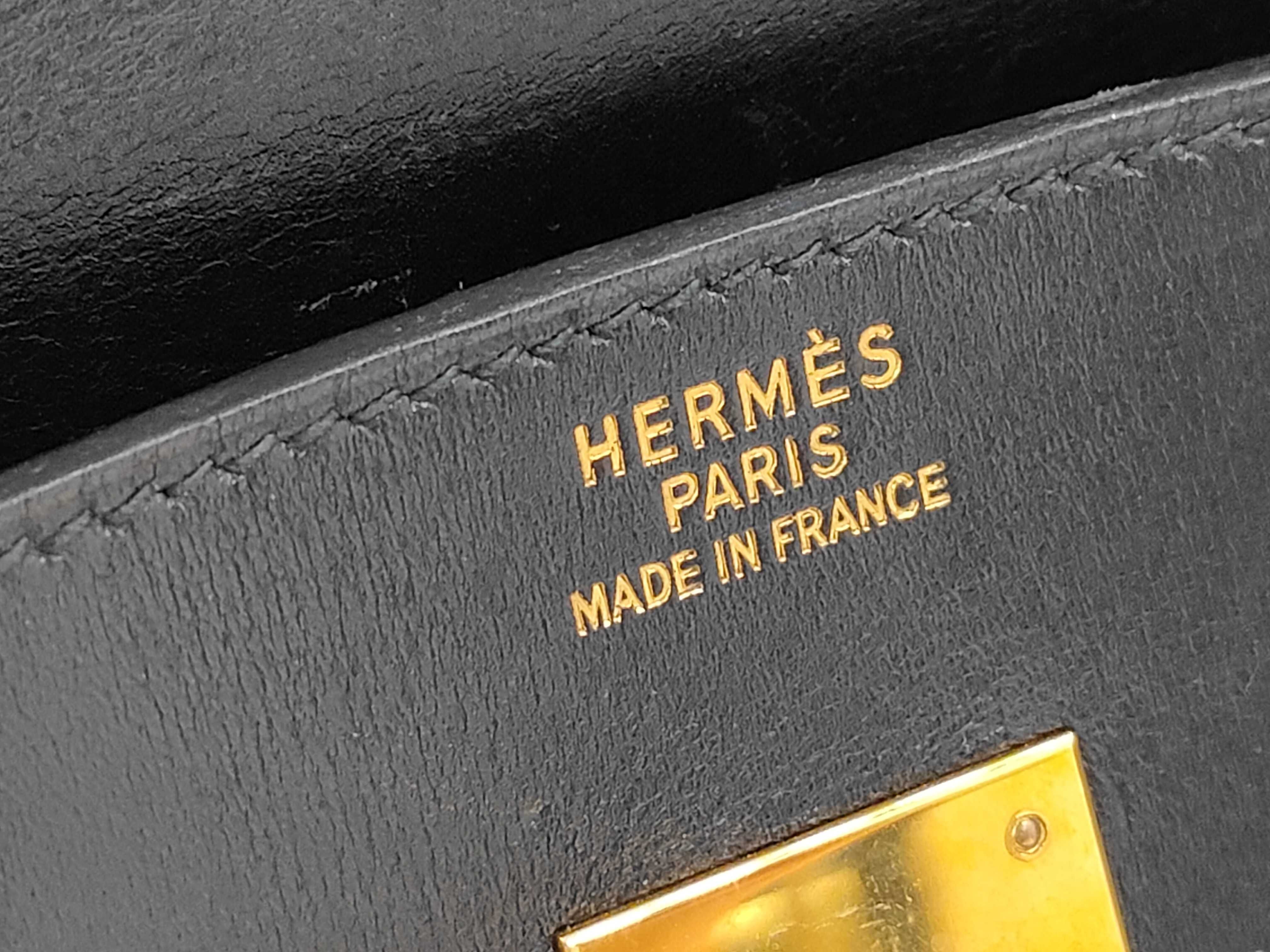 Birkin 40 Box Calf Black Gold Hardware Y Handbag — view 11