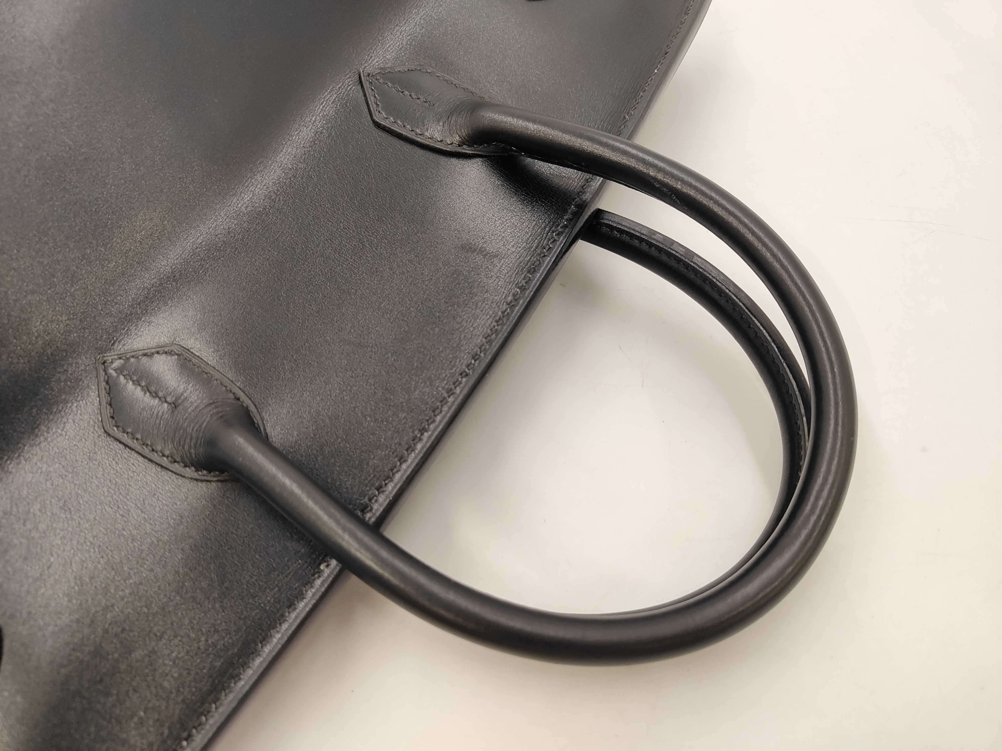 Birkin 40 Box Calf Black Gold Hardware Y Handbag — view 3