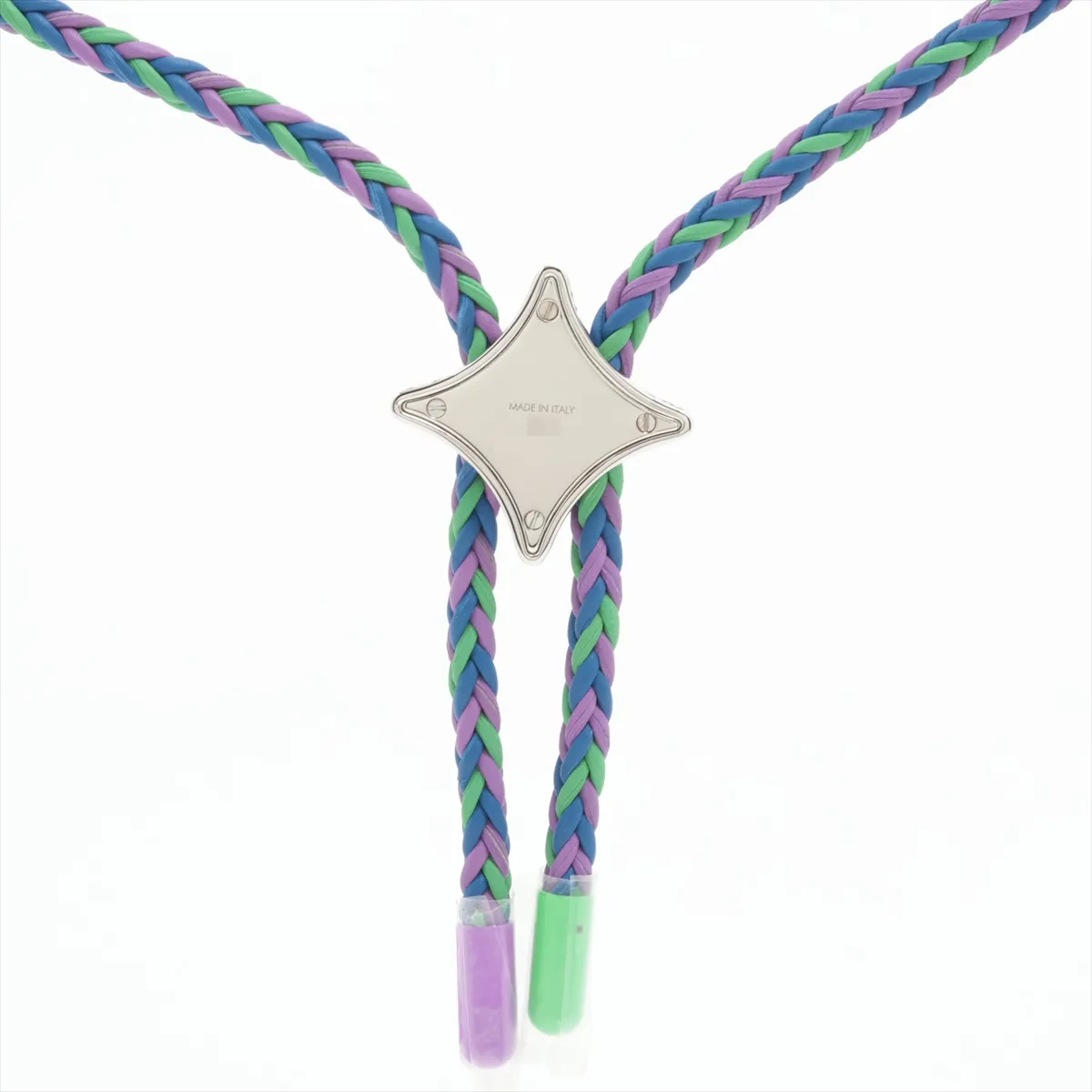 M01046 Necklace, Boro Monogram Big Party LE0233 Necklace, GP x Leather, Blue x Purple. Shows — view 2