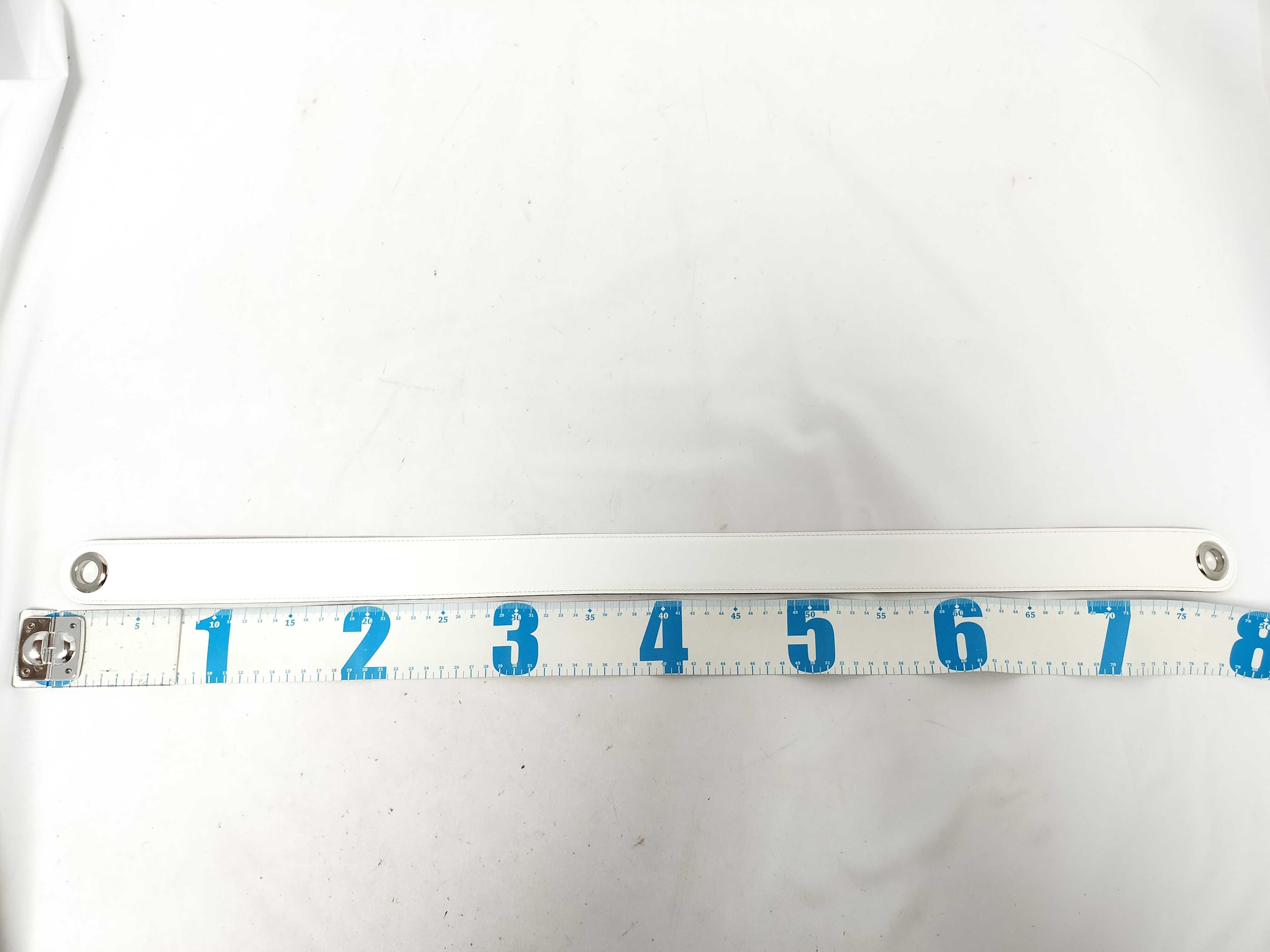 scarf belt, white with silver hardware, unused, other accessories. — view 7
