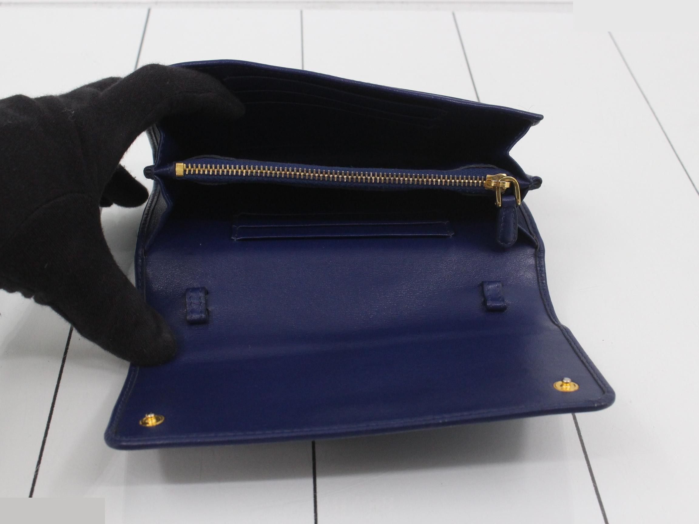 bi-fold long wallet, blue — view 4