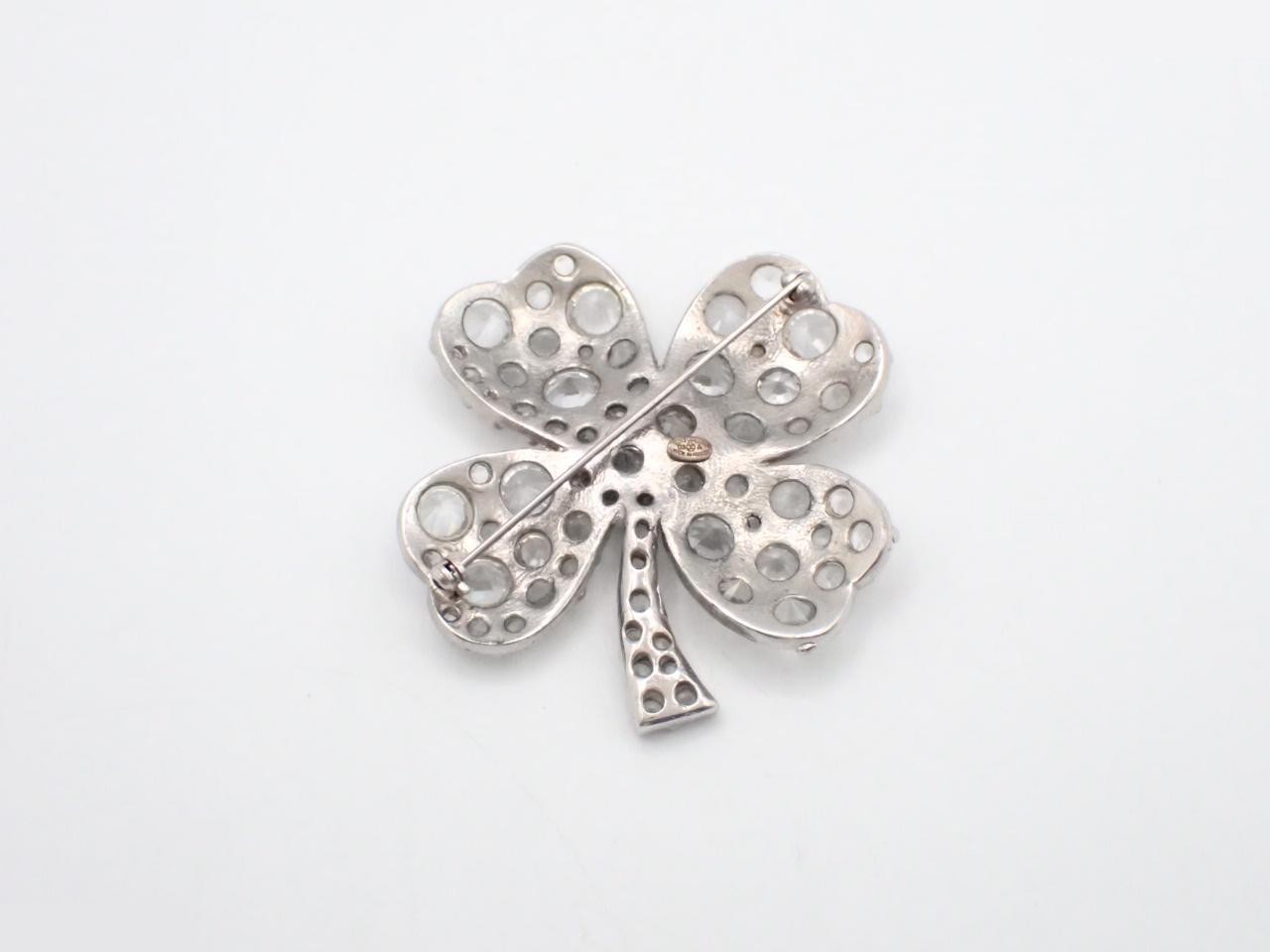 Coco Mark Brooch, Silver, Rhinestone — view 2
