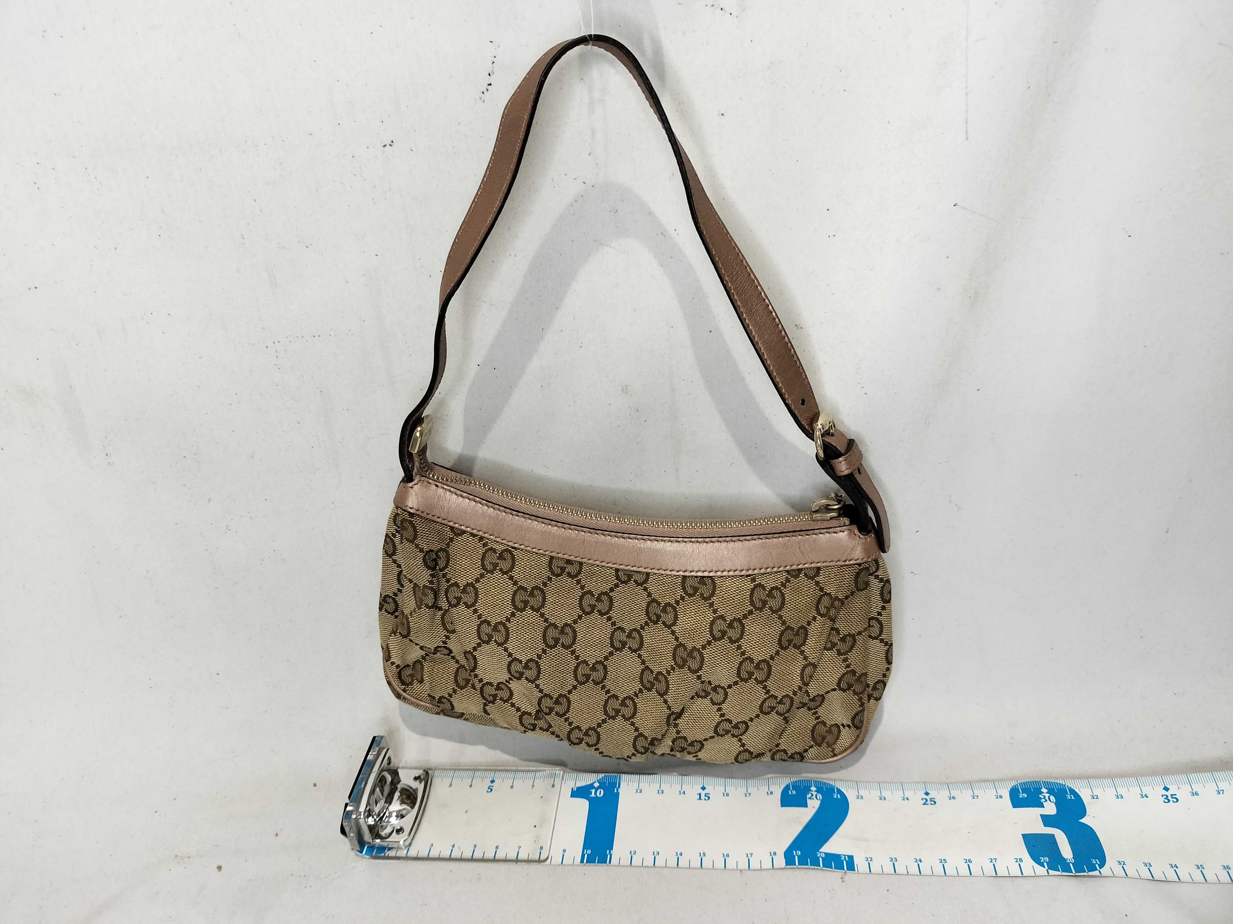 Pink Canvas GG Monogram Heart Zipper Pull Shoulder Bag No. 2 Handbag — view 2