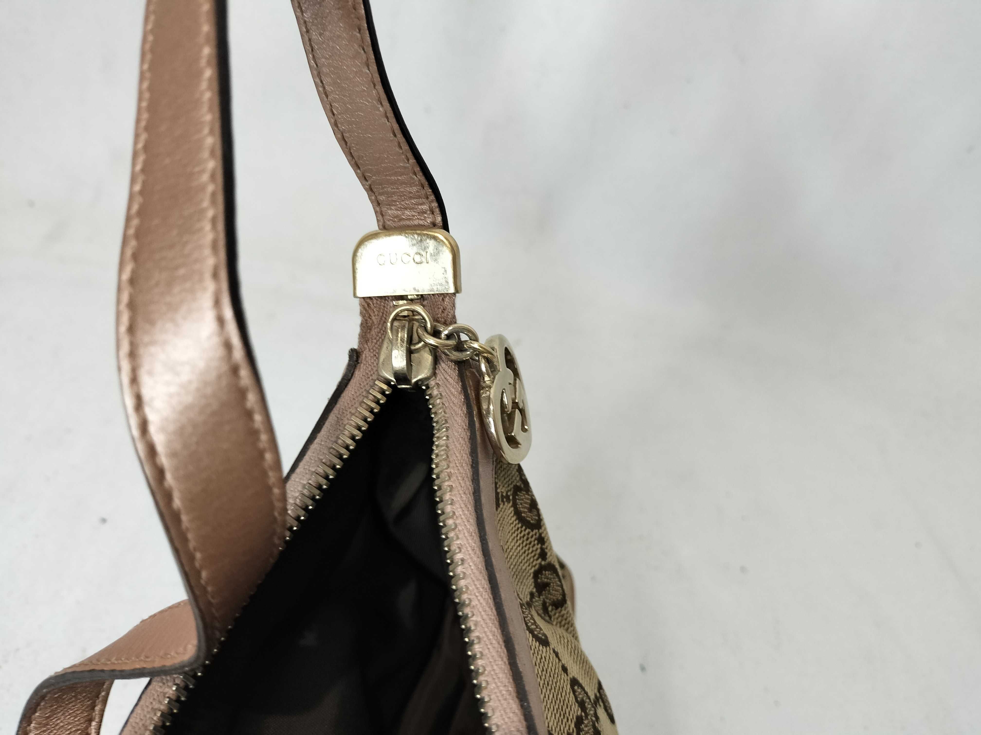 Pink Canvas GG Monogram Heart Zipper Pull Shoulder Bag No. 2 Handbag — view 11