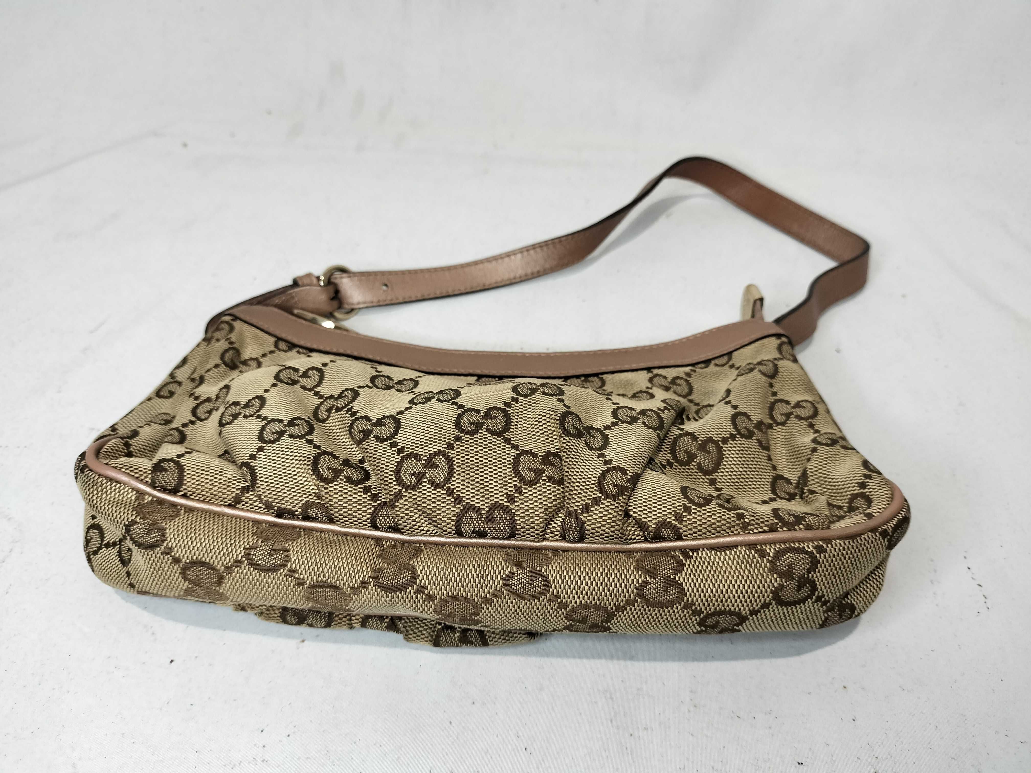 Pink Canvas GG Monogram Heart Zipper Pull Shoulder Bag No. 2 Handbag — view 7