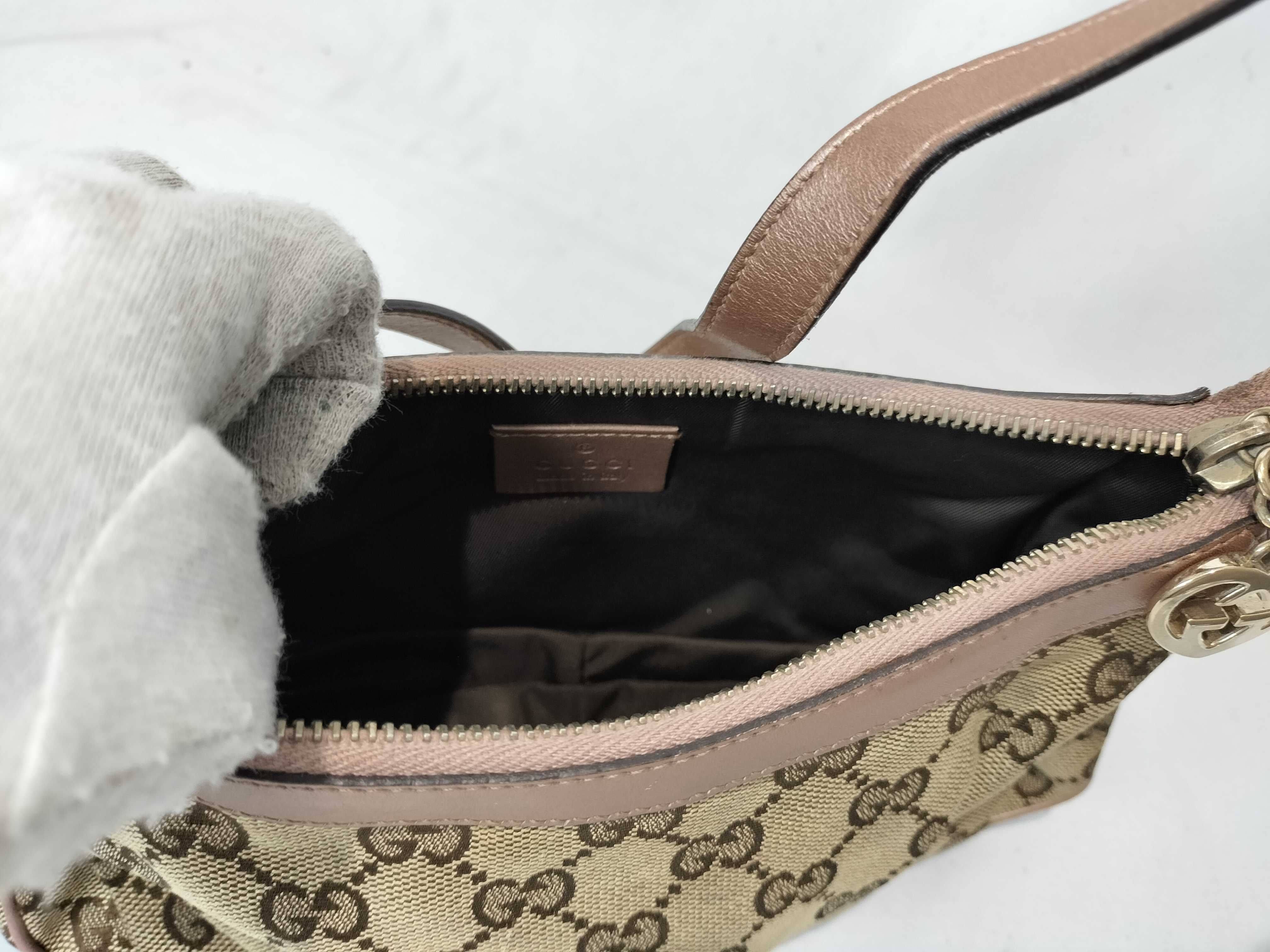 Pink Canvas GG Monogram Heart Zipper Pull Shoulder Bag No. 2 Handbag — view 9