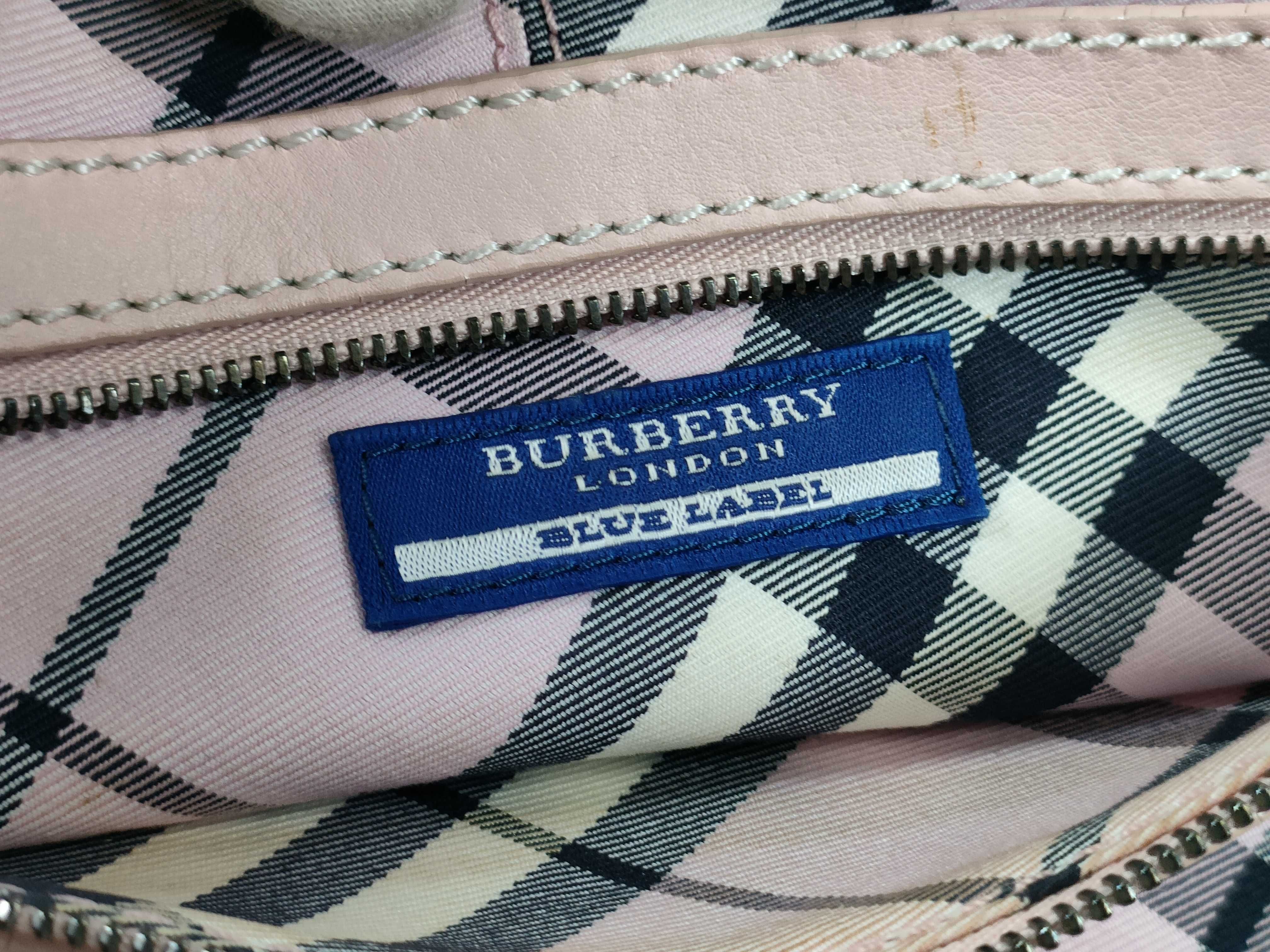 Blue Label Leather Bag / Check Interior Handbag — view 12