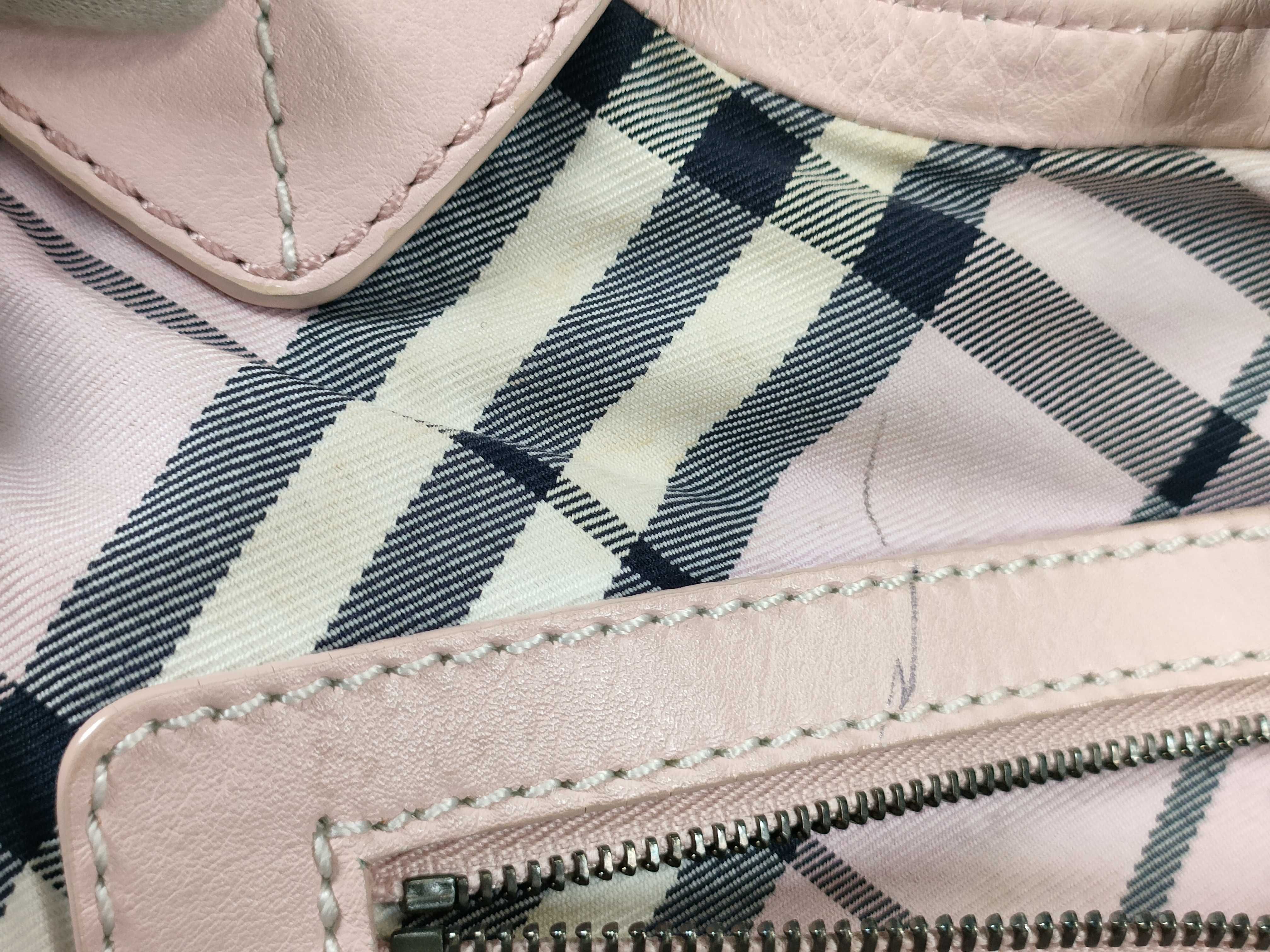 Blue Label Leather Bag / Check Interior Handbag — view 13
