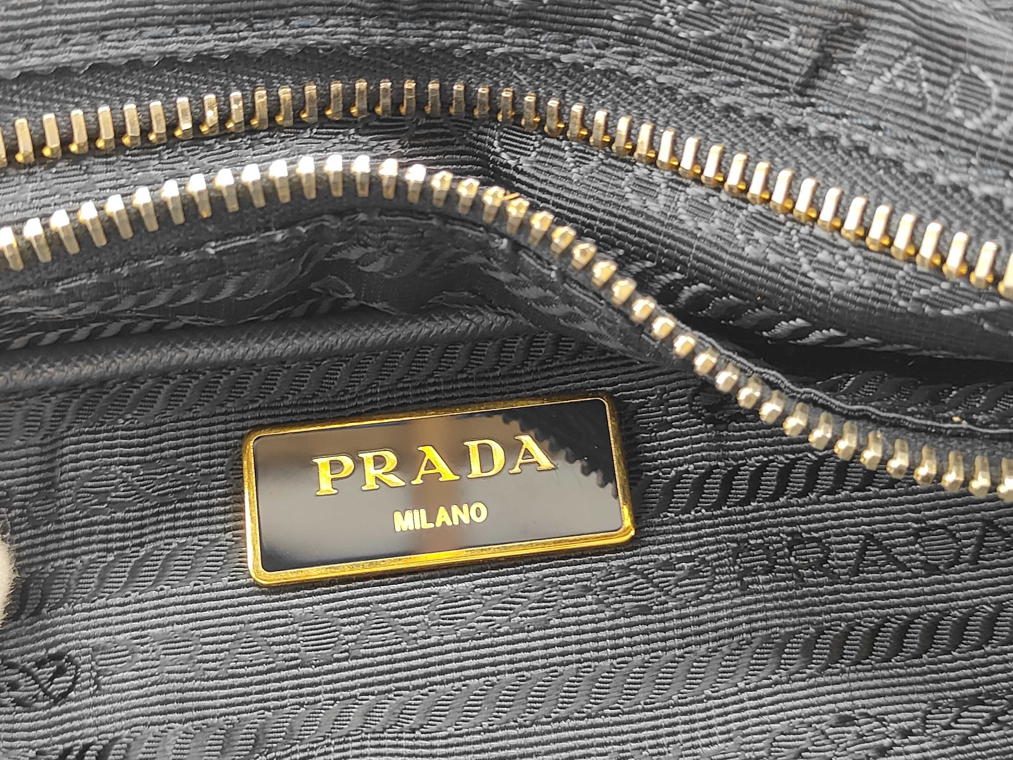 Nylon Prada Handbag Leather Nylon Black Handbag — view 12