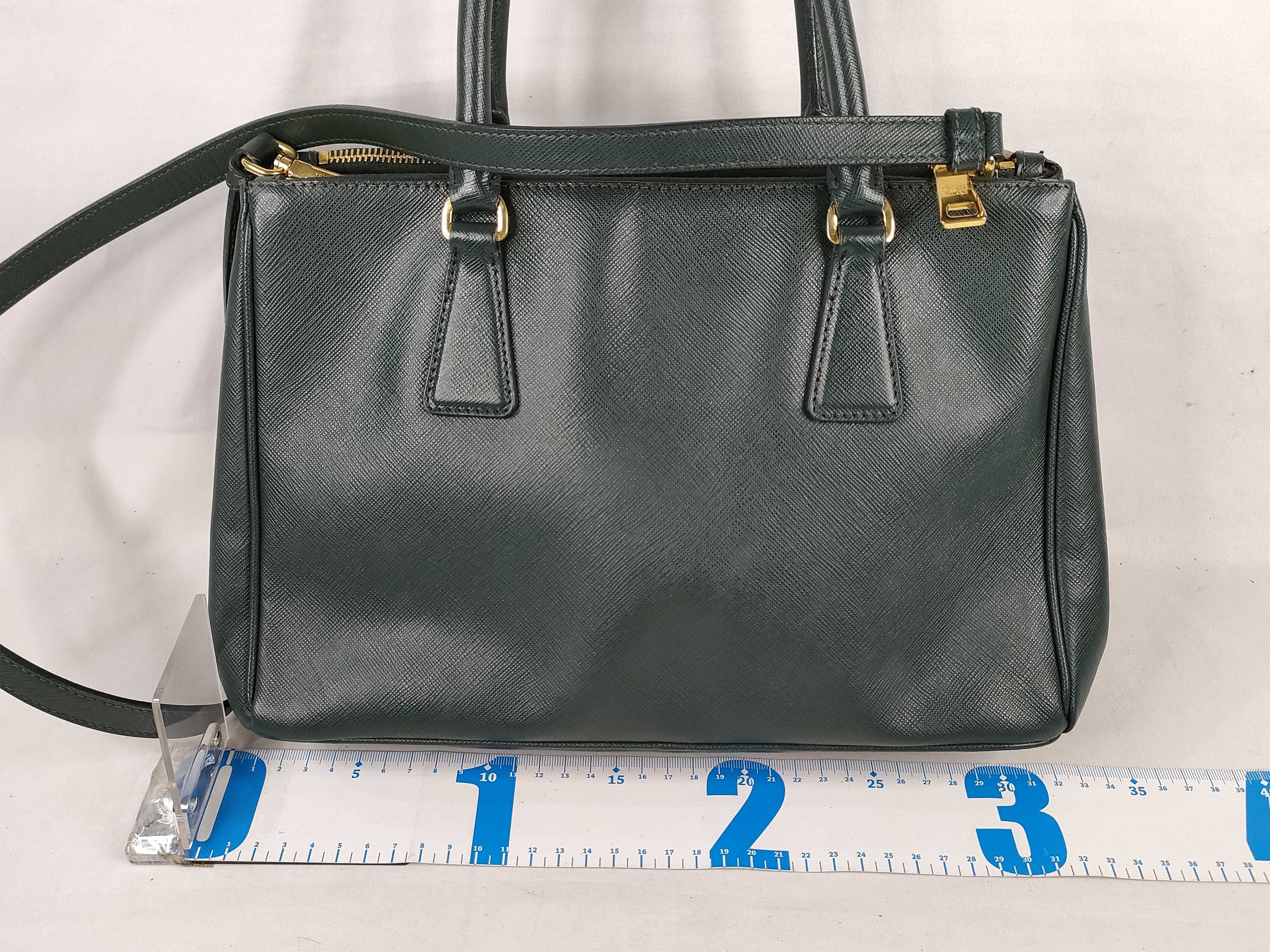 Galleria Handbag, Leather, Green, 2-Way Handbag — view 2