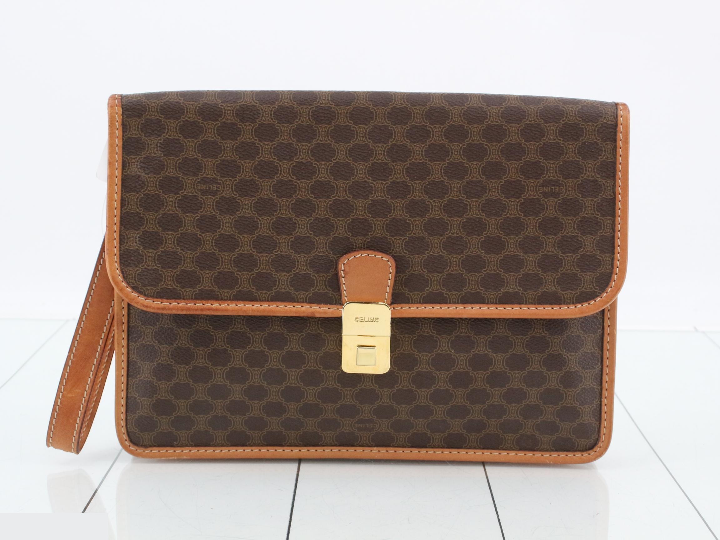 Macadam Clutch Bag, Brown, PVC Leather
