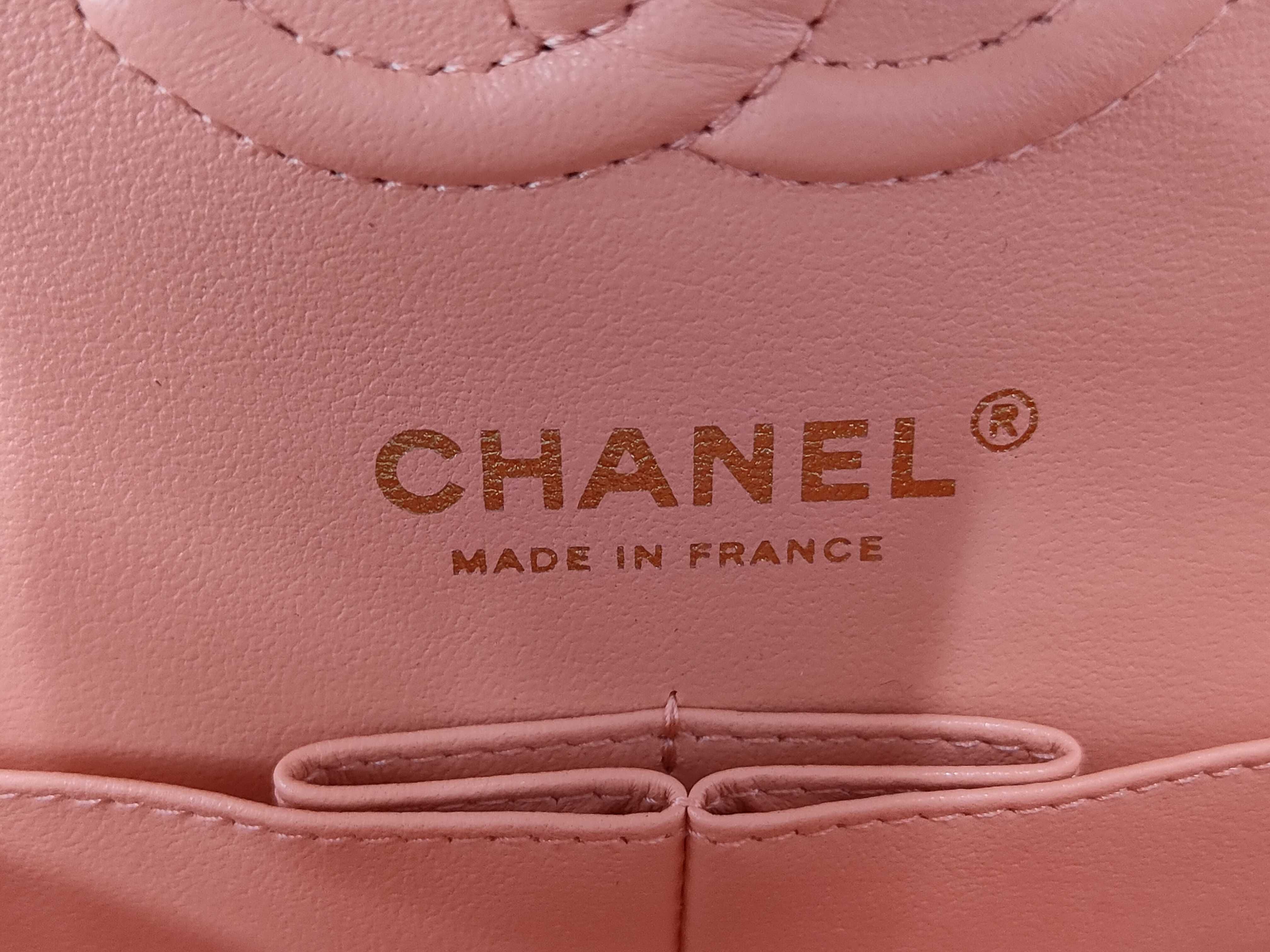Matelassé 23 Lambskin Double Flap Double Chain Pink Shoulder Bag — view 11