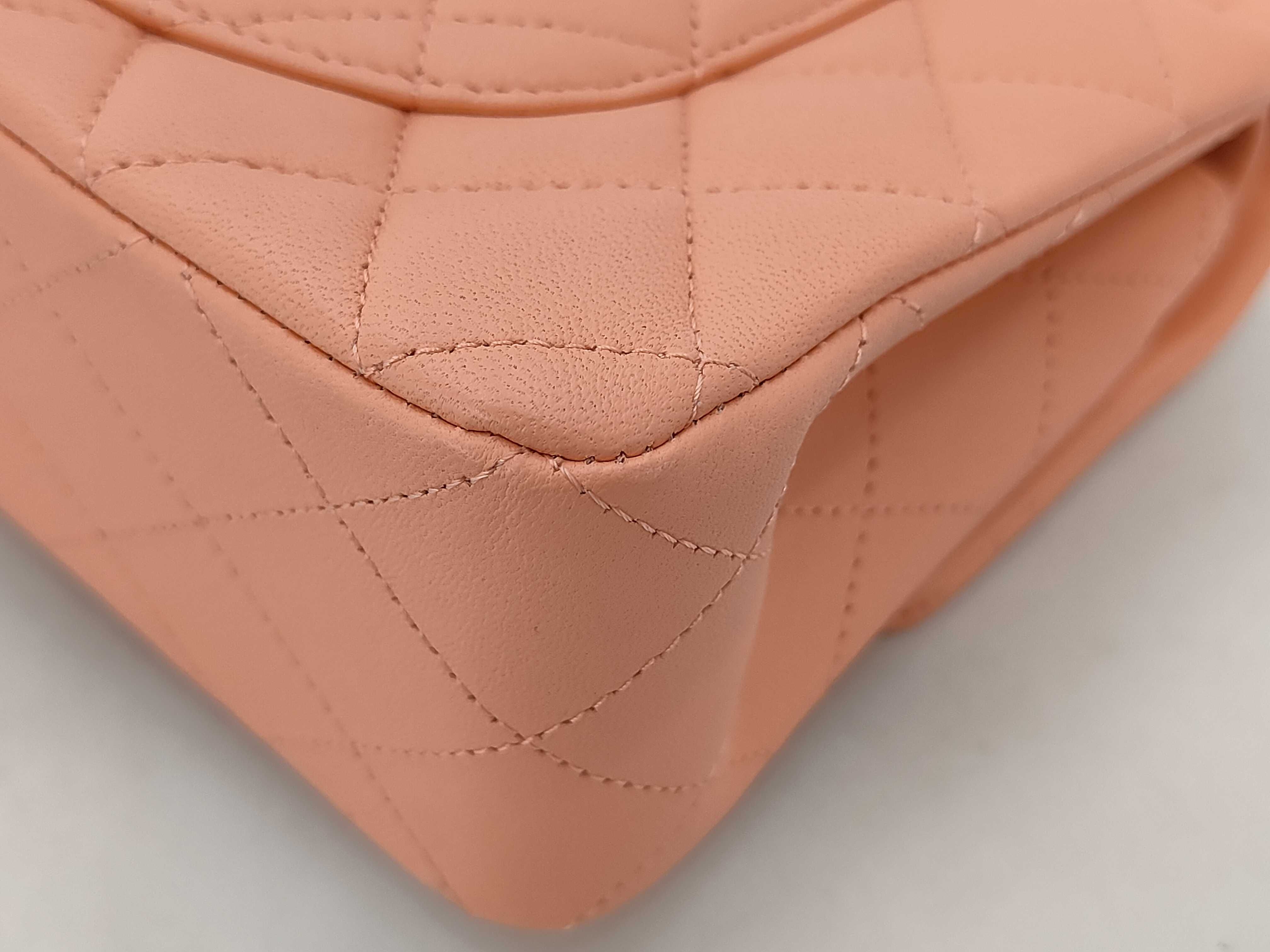 Matelassé 23 Lambskin Double Flap Double Chain Pink Shoulder Bag — view 3
