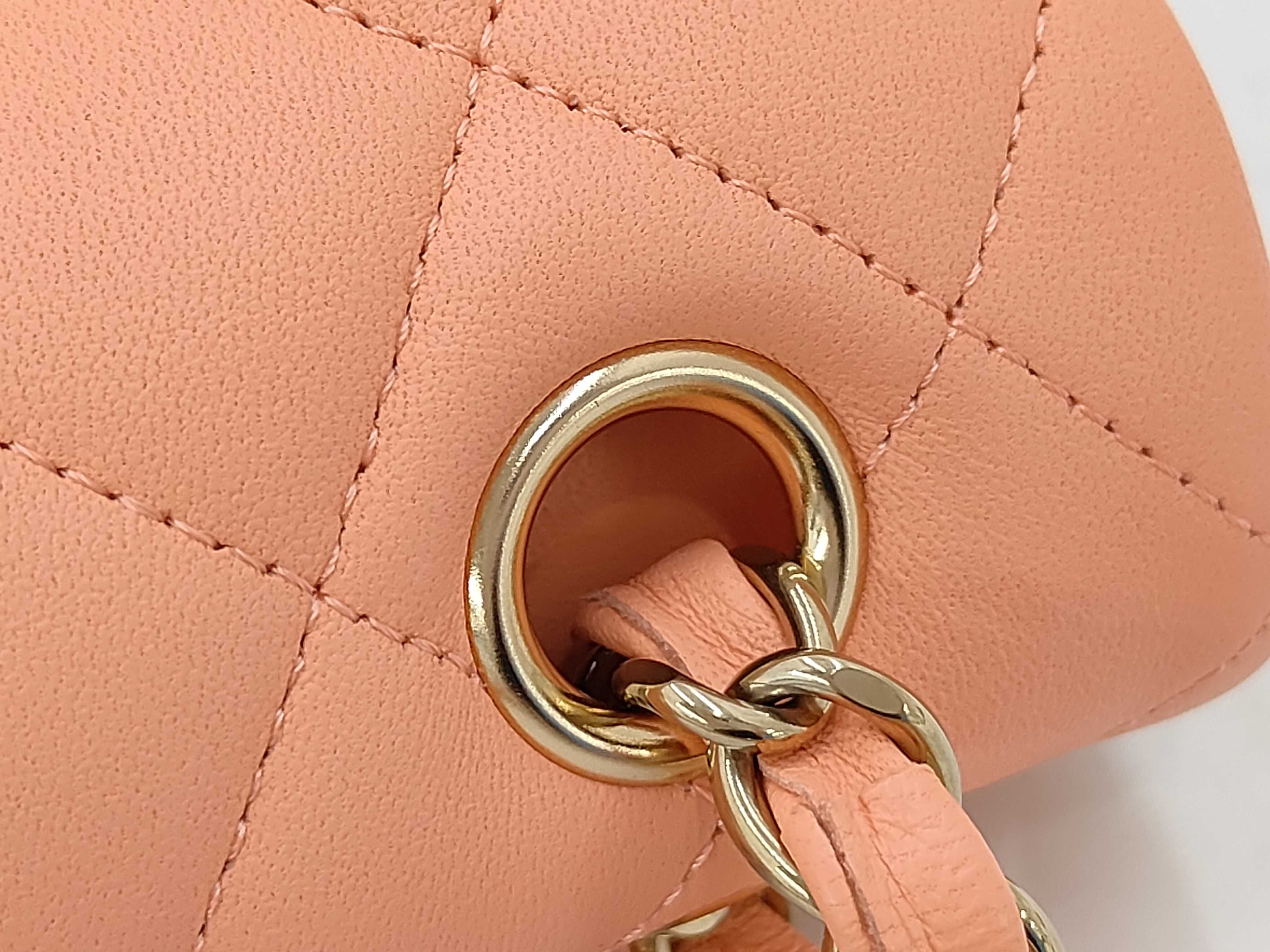 Matelassé 23 Lambskin Double Flap Double Chain Pink Shoulder Bag — view 7