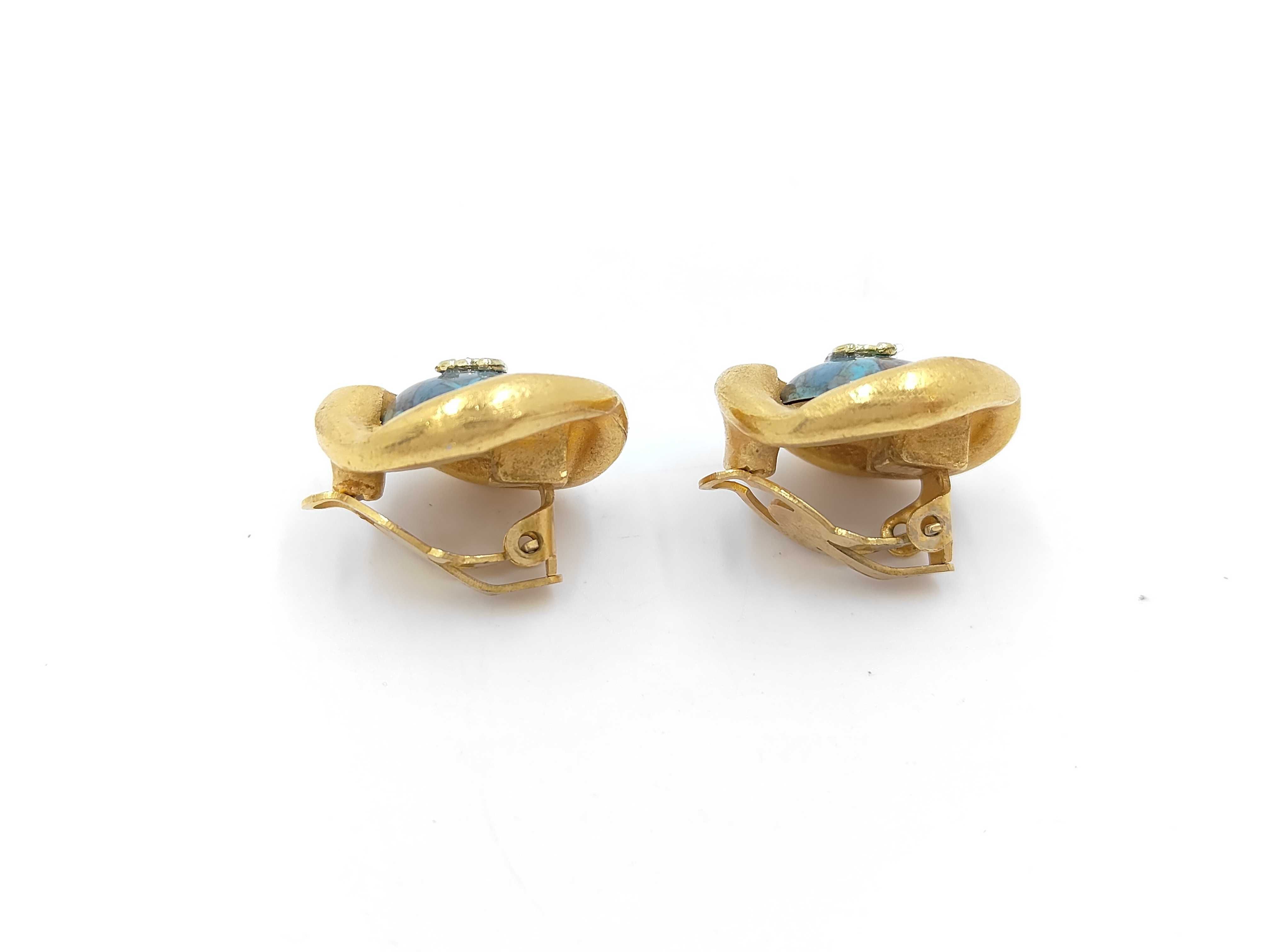 brand jewelry earrings, turquoise 93A. — view 4