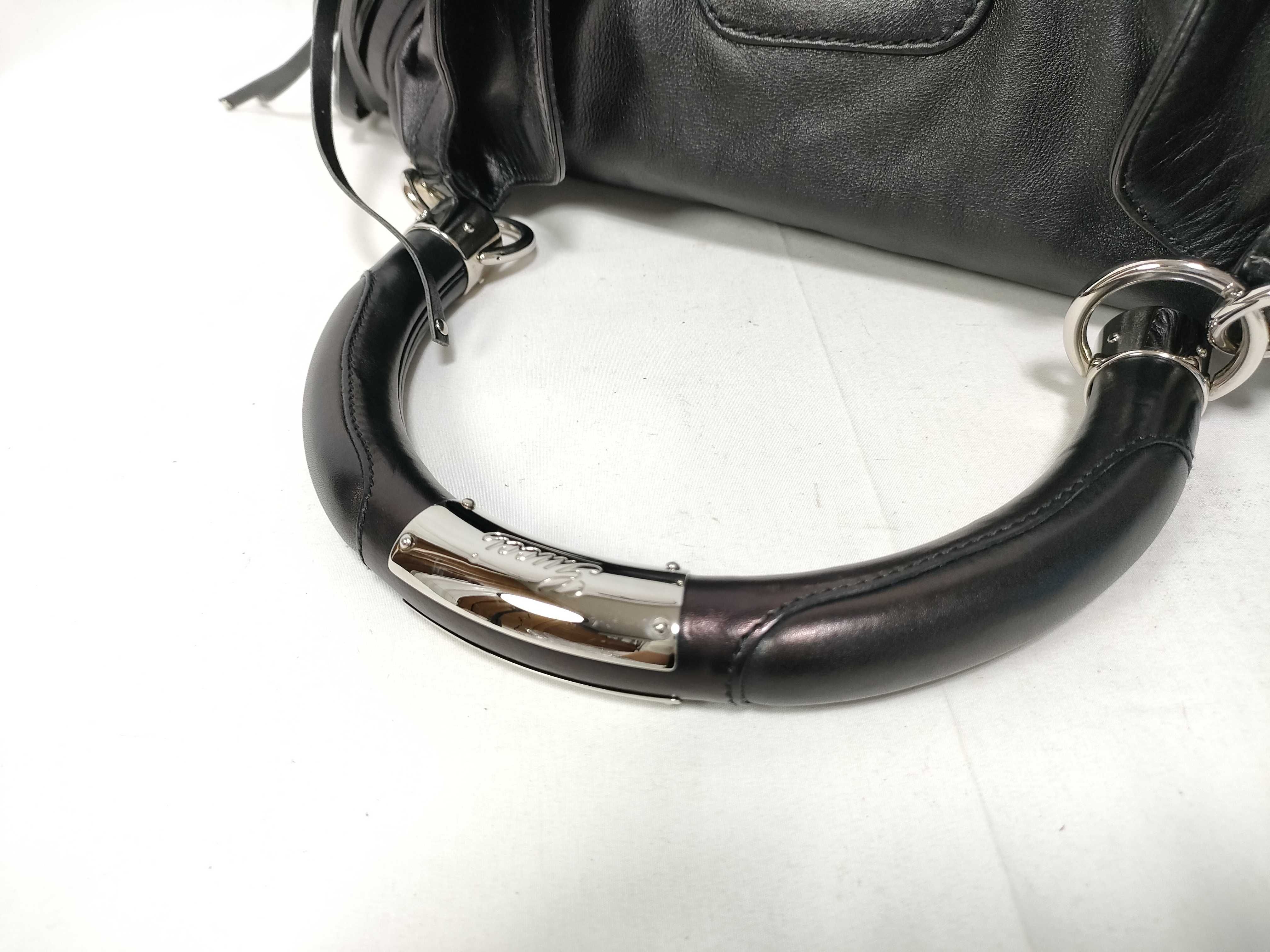 2-way Bamboo Fringe Shoulder Handbag, Black Handbag — view 7