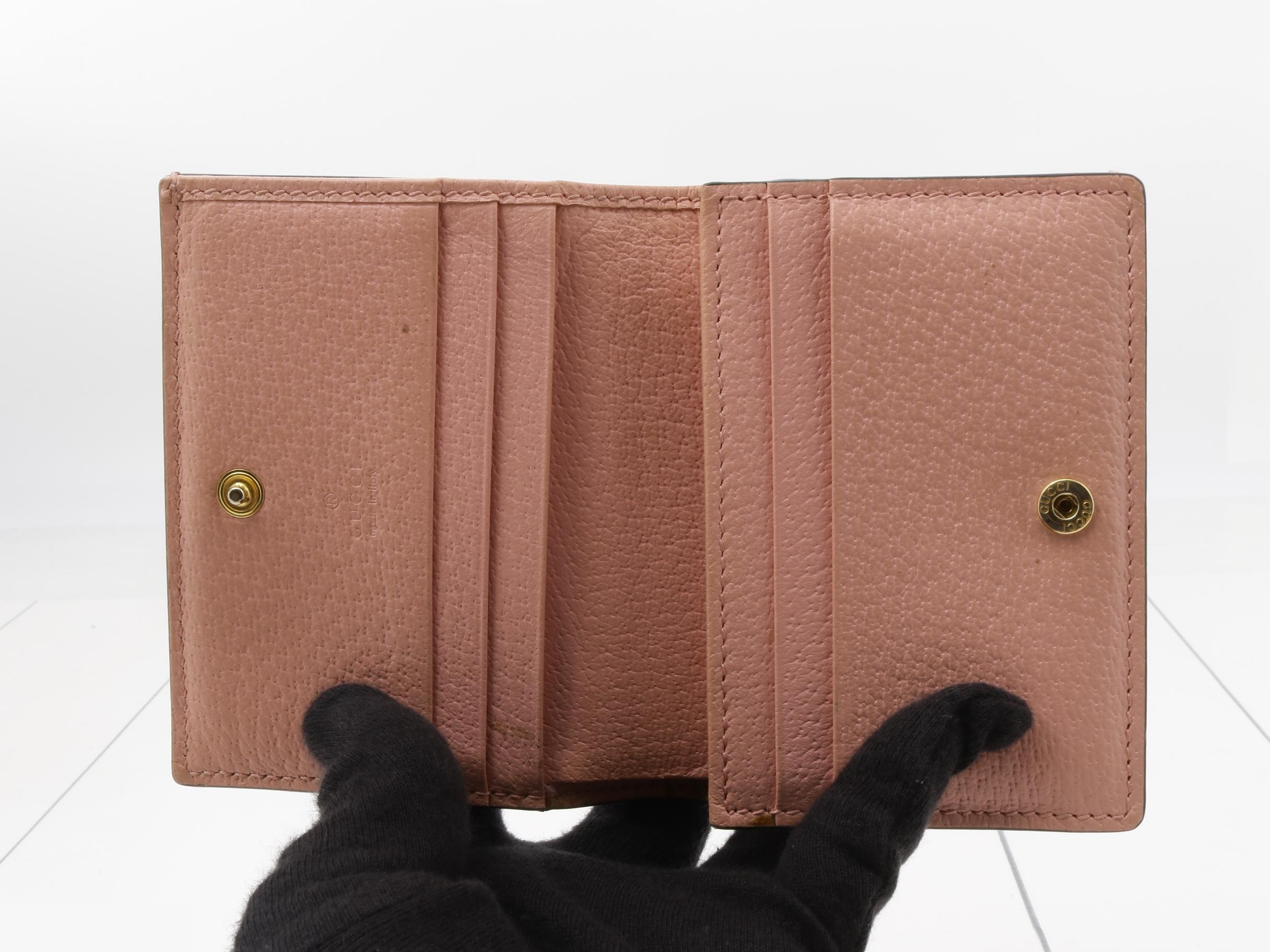 Petite Marmont Bi-fold Wallet, Leather, Pink, Fruit Design — view 4